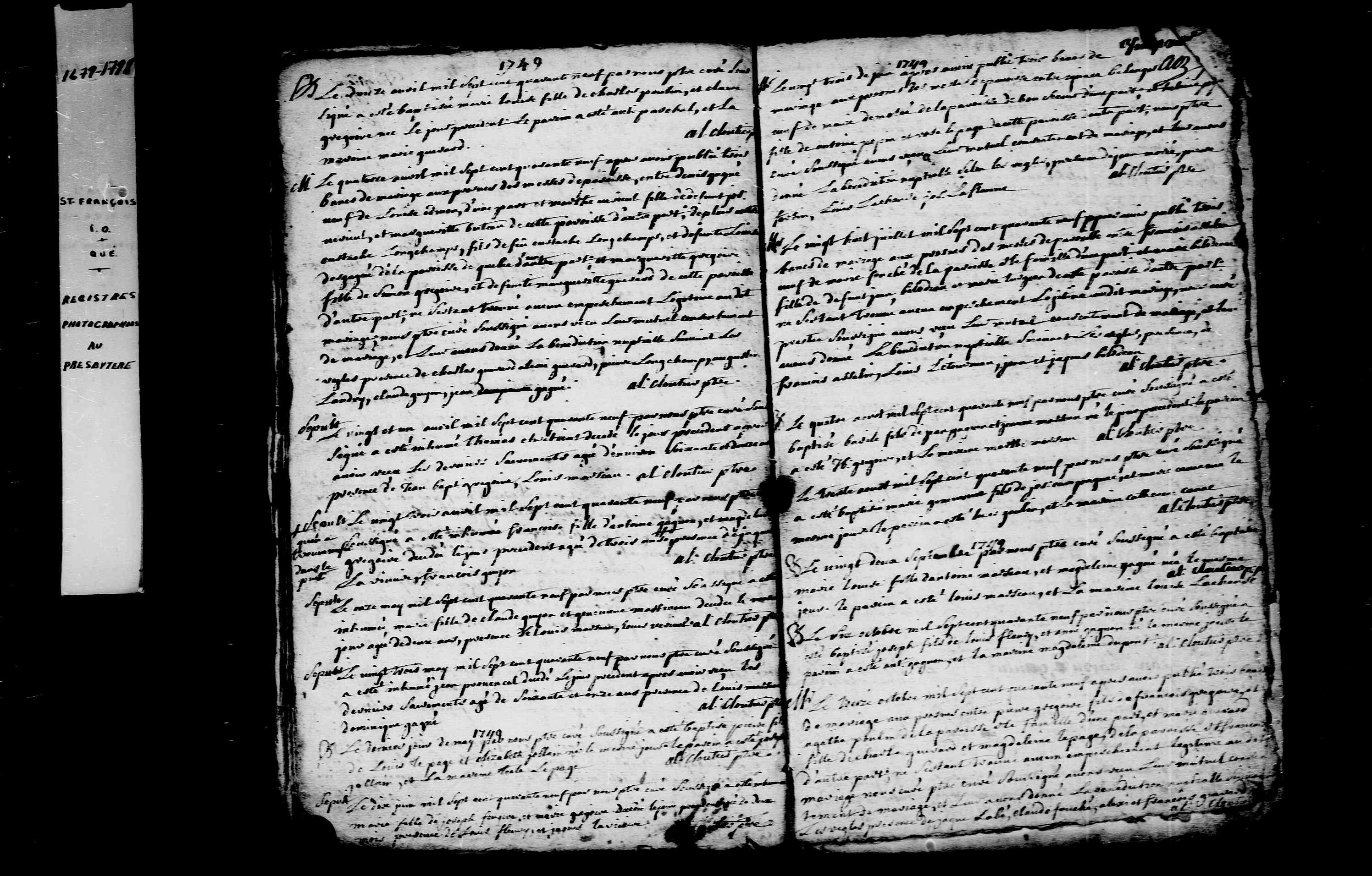 1749 Burial Thomas Chretien