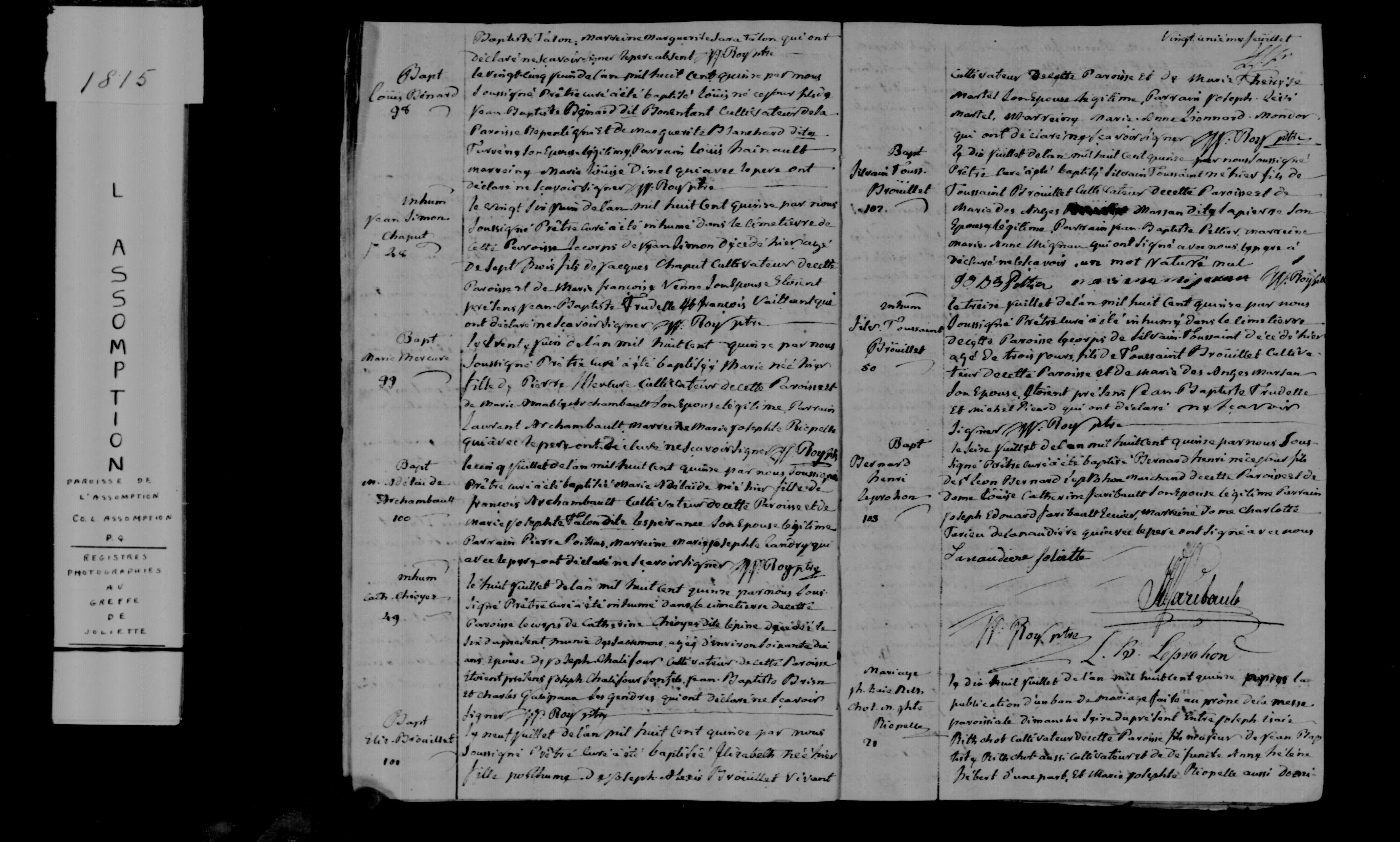 1815 Burial Catherine Chevaudier