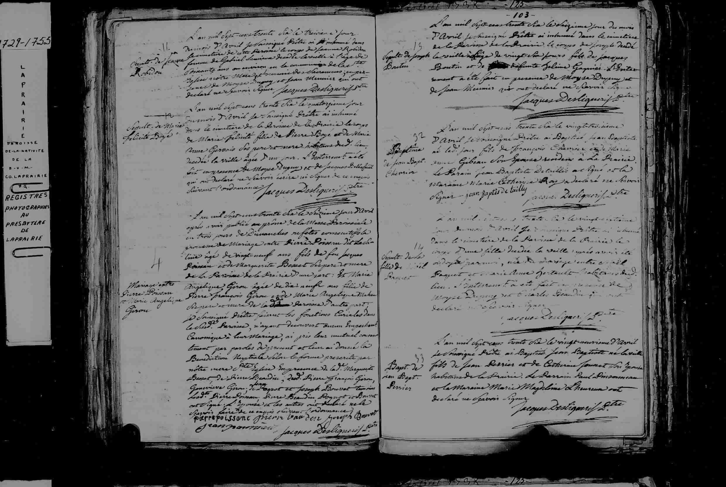 1736 Burial Jeanne Marie Robidou