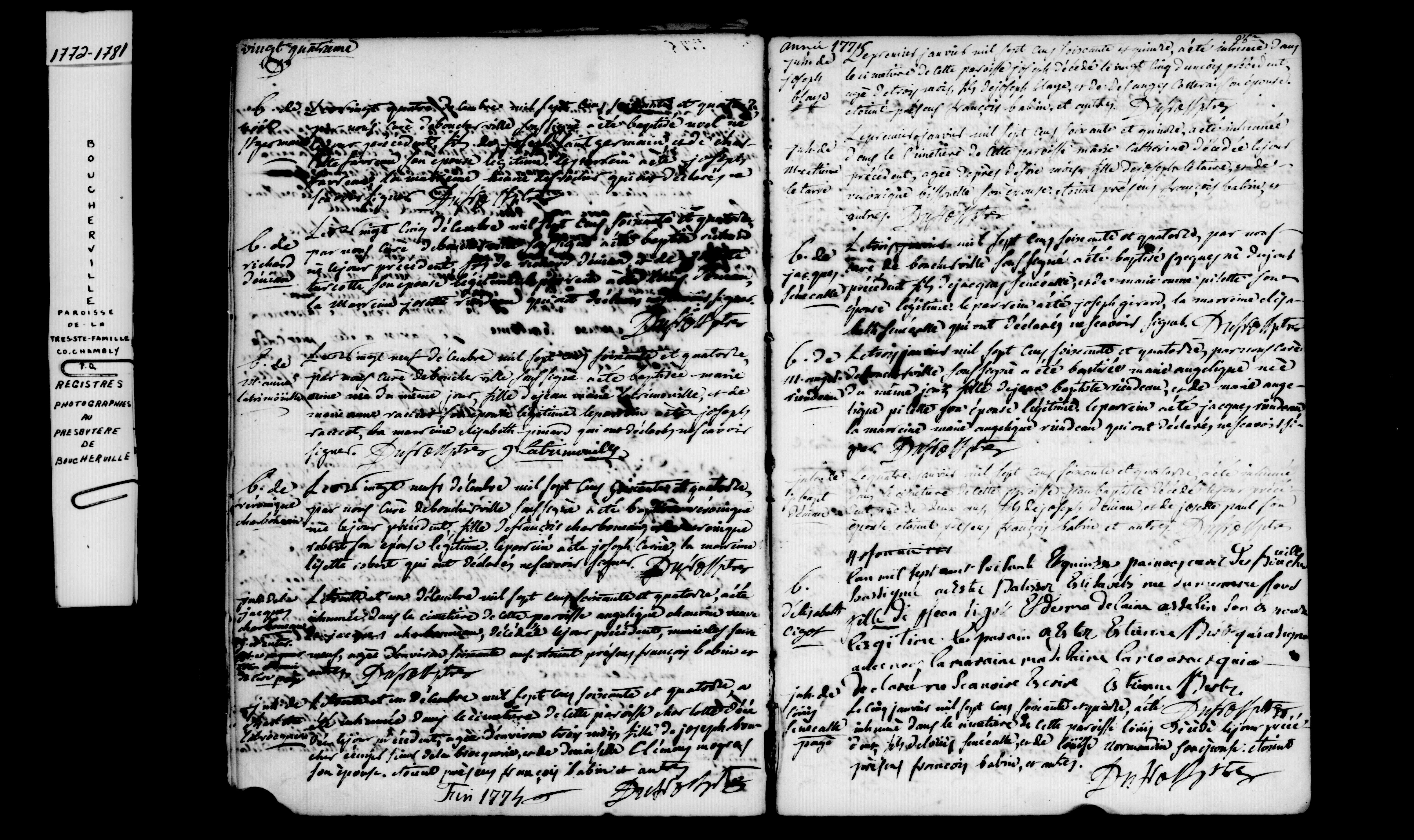 1774 Burial Angelique Chauvin
