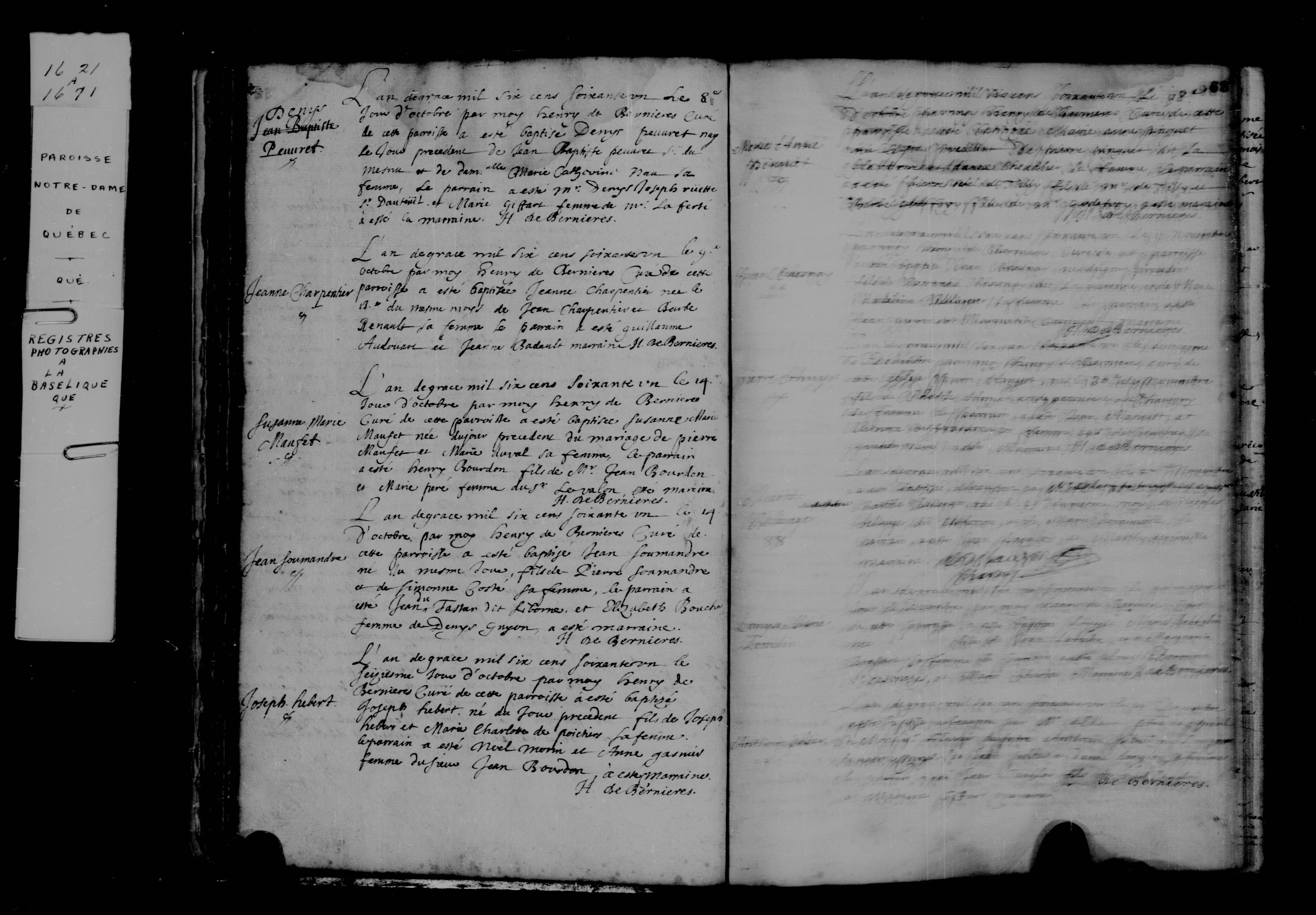 1661 Baptism Jeanne Charpentier