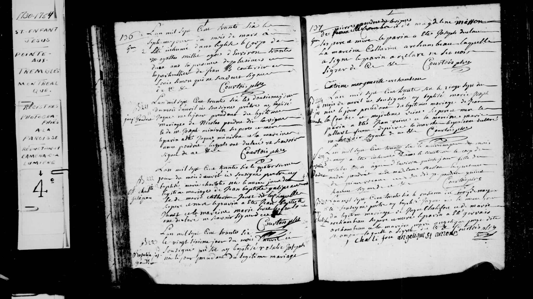 1736 Baptism Jacques Chalifour