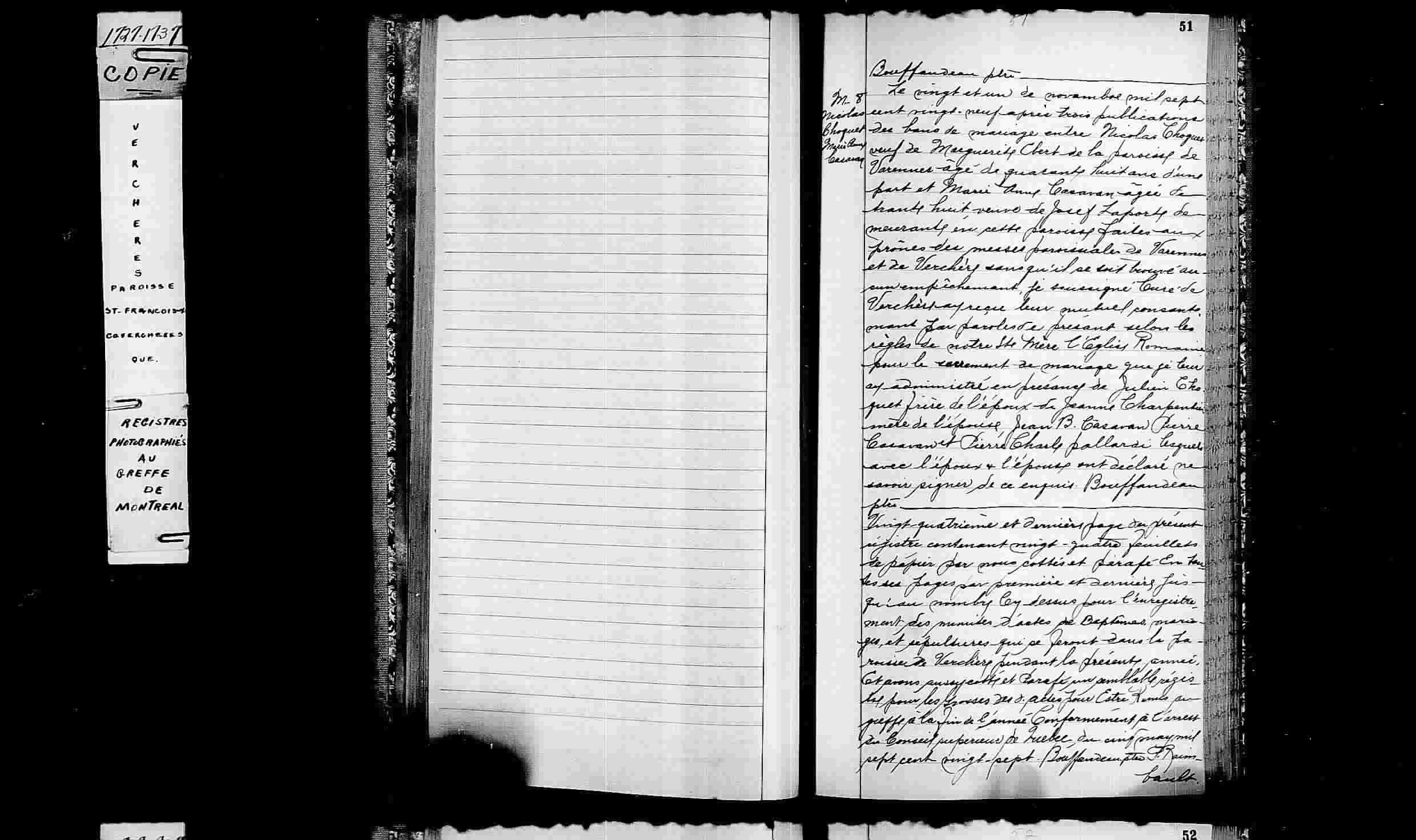 1729 Marriage Choquet Casavant