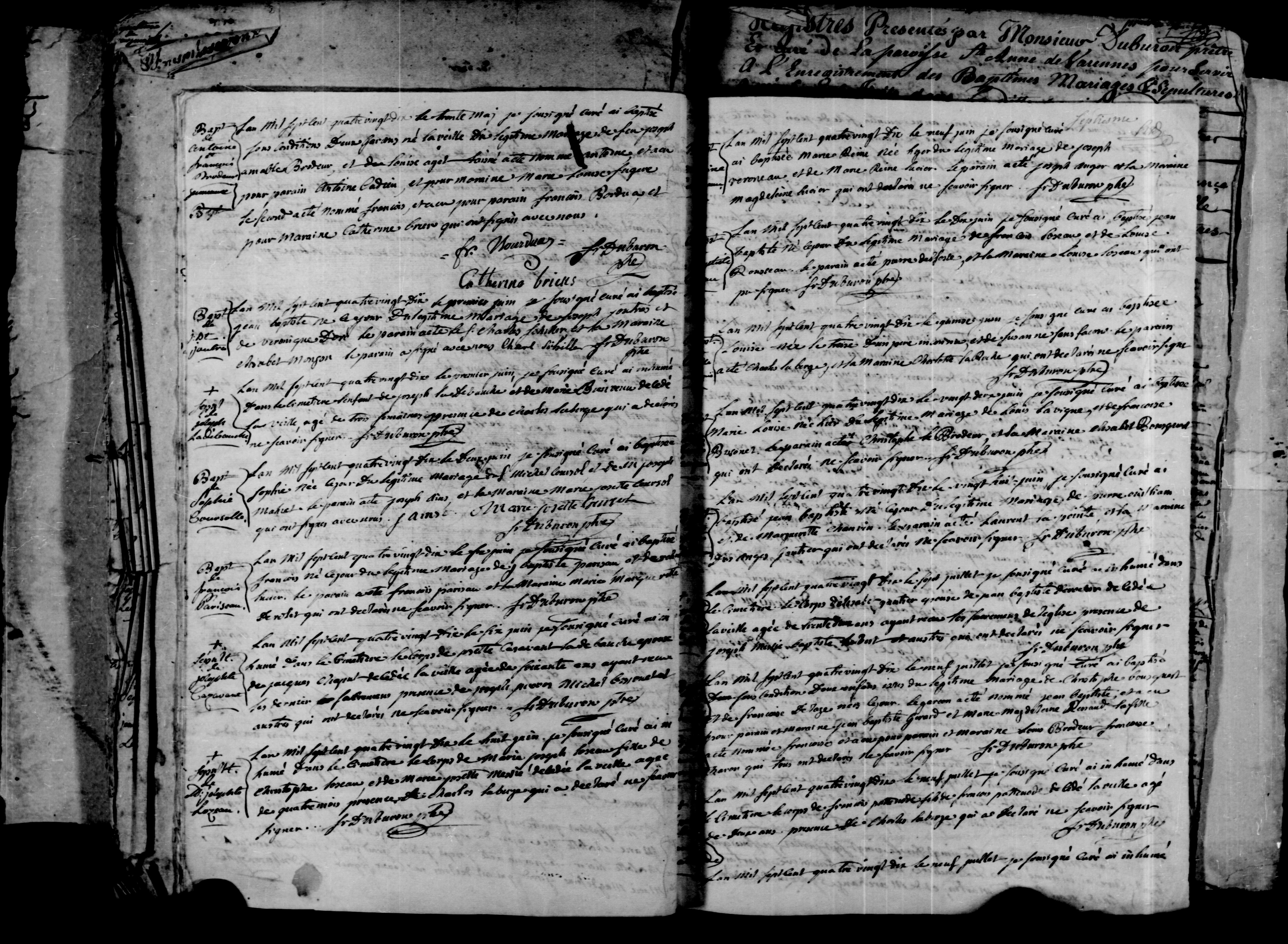 1790 Burial Marie Josephe Casavant