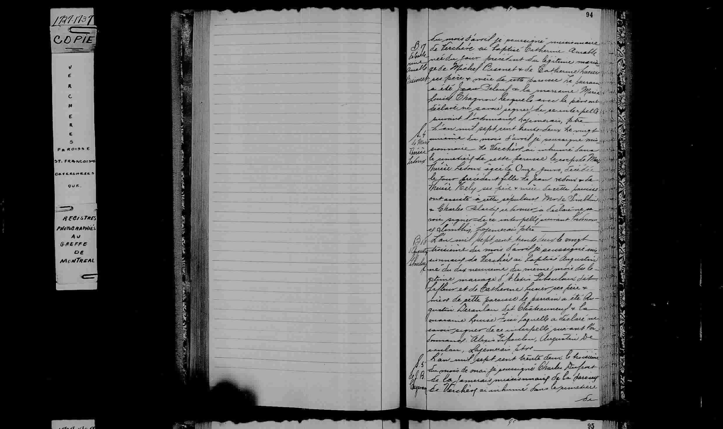 1732 Burial Jean Casavant
