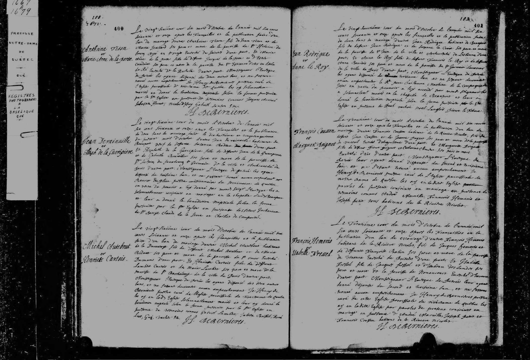 1671 Marriage Haudebout Cartois