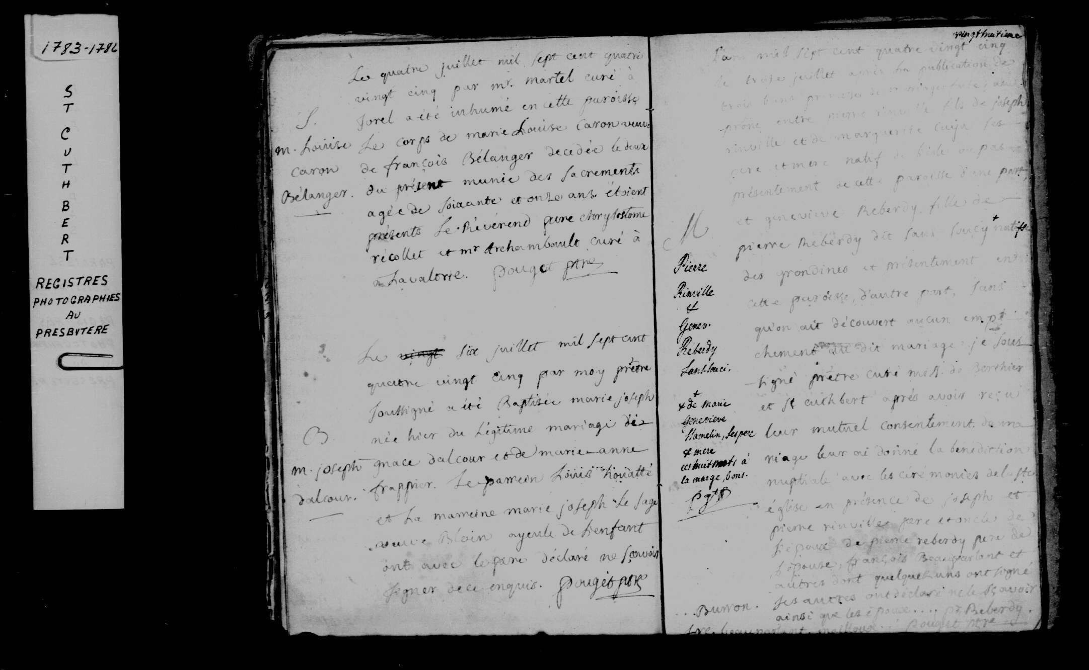 1785 Burial Marie Louise Caron