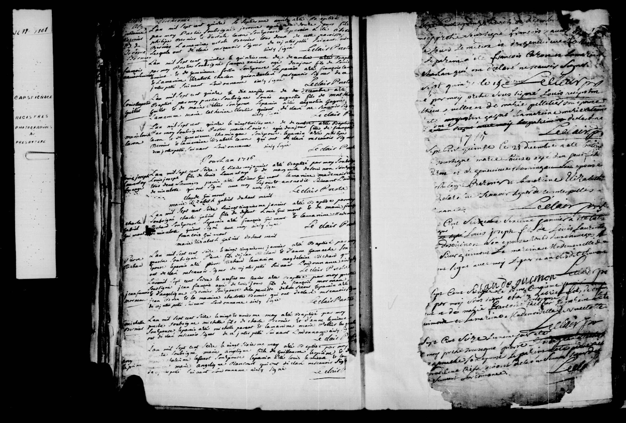 1715 Baptism Marie Louise Caron