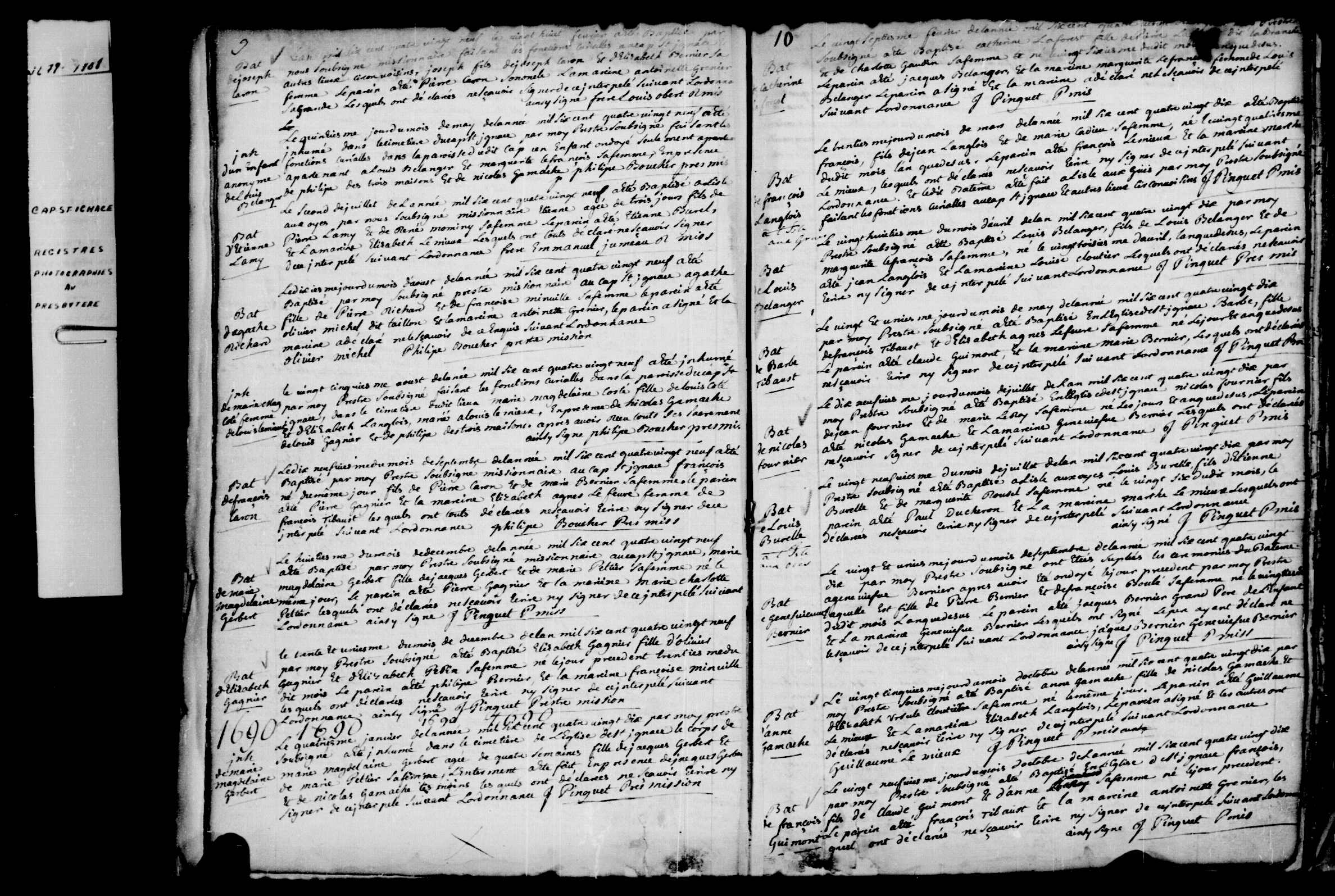 1689 Baptism Francois Caron