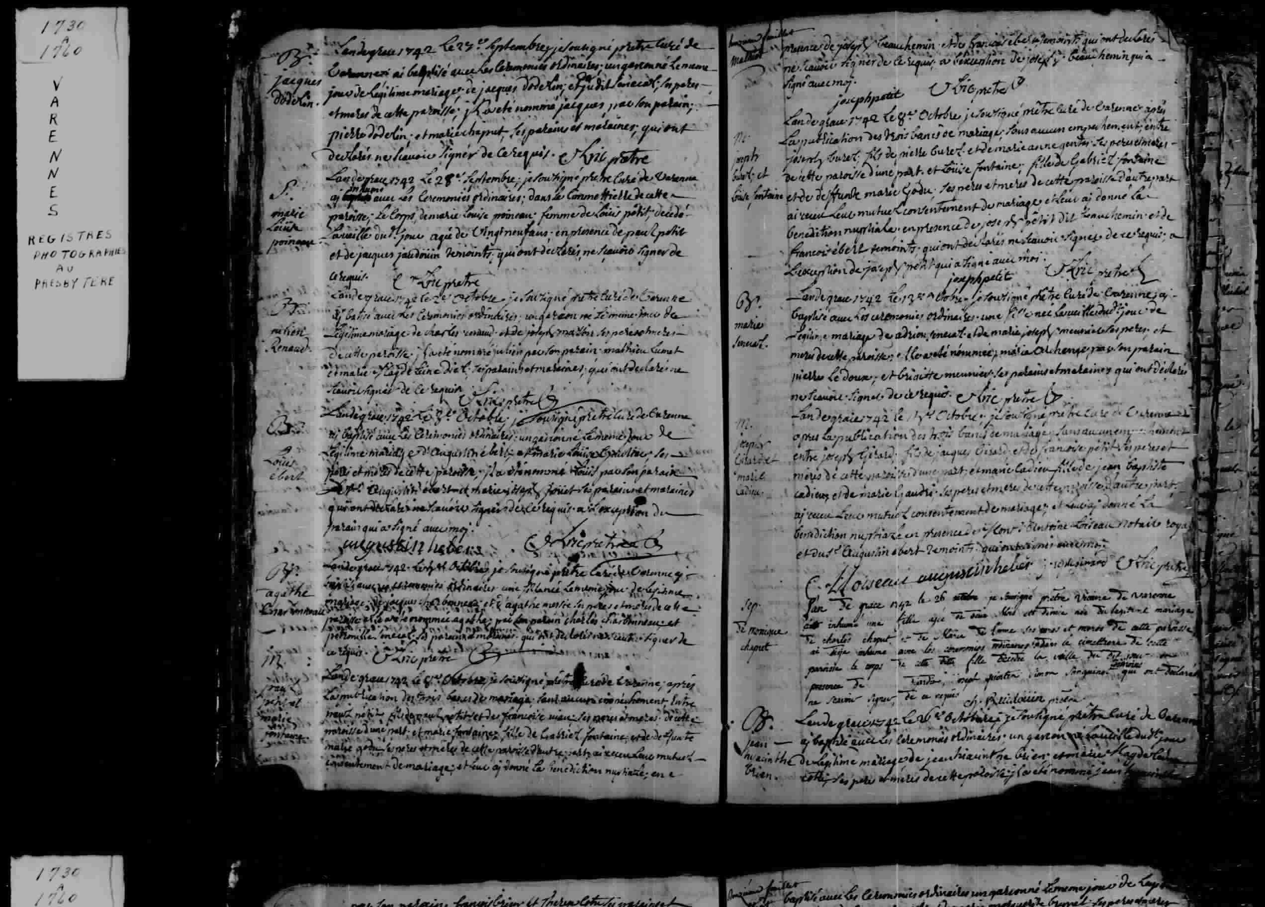 1742 Marriage Girard Cadieux