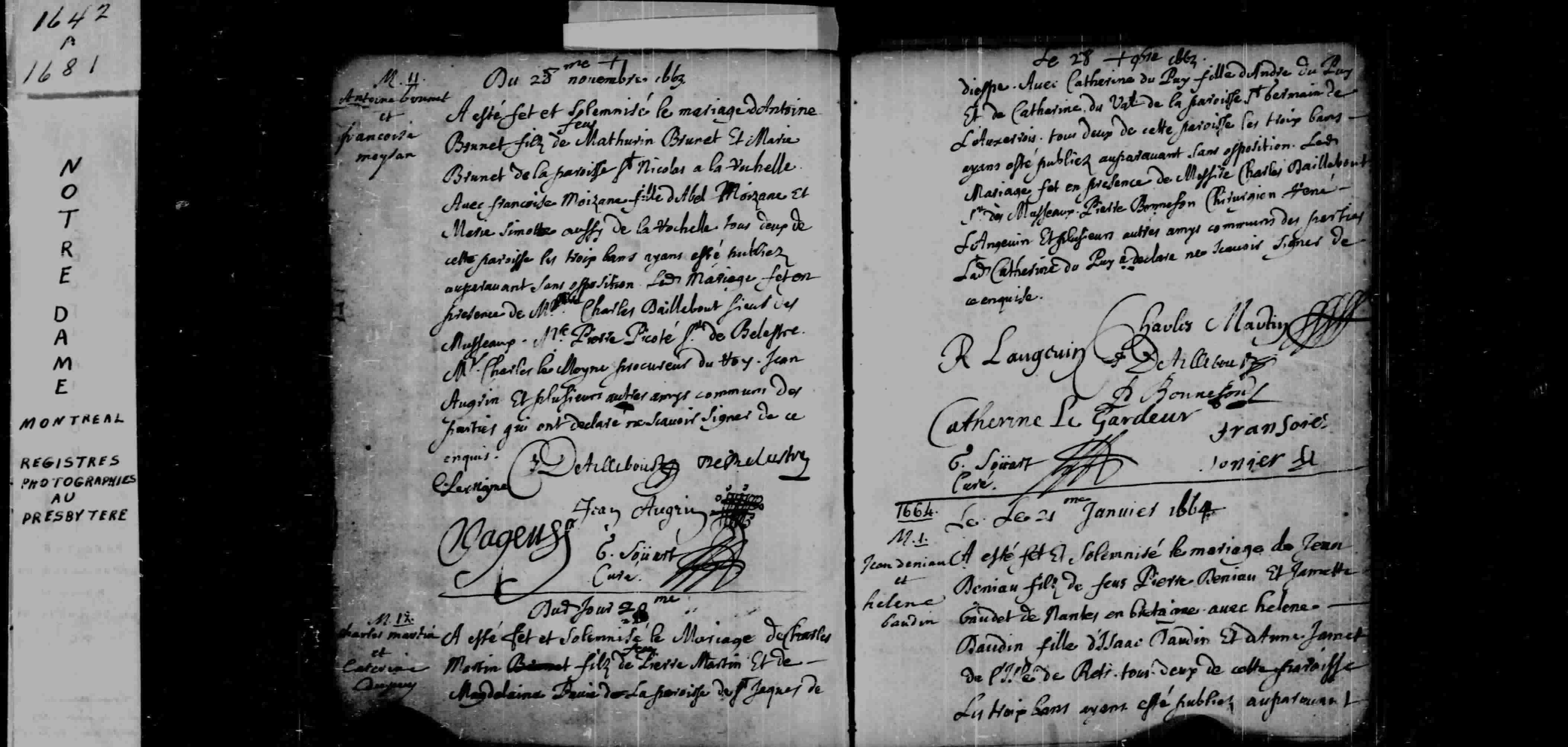 1663 Marriage Brunet Moisan
