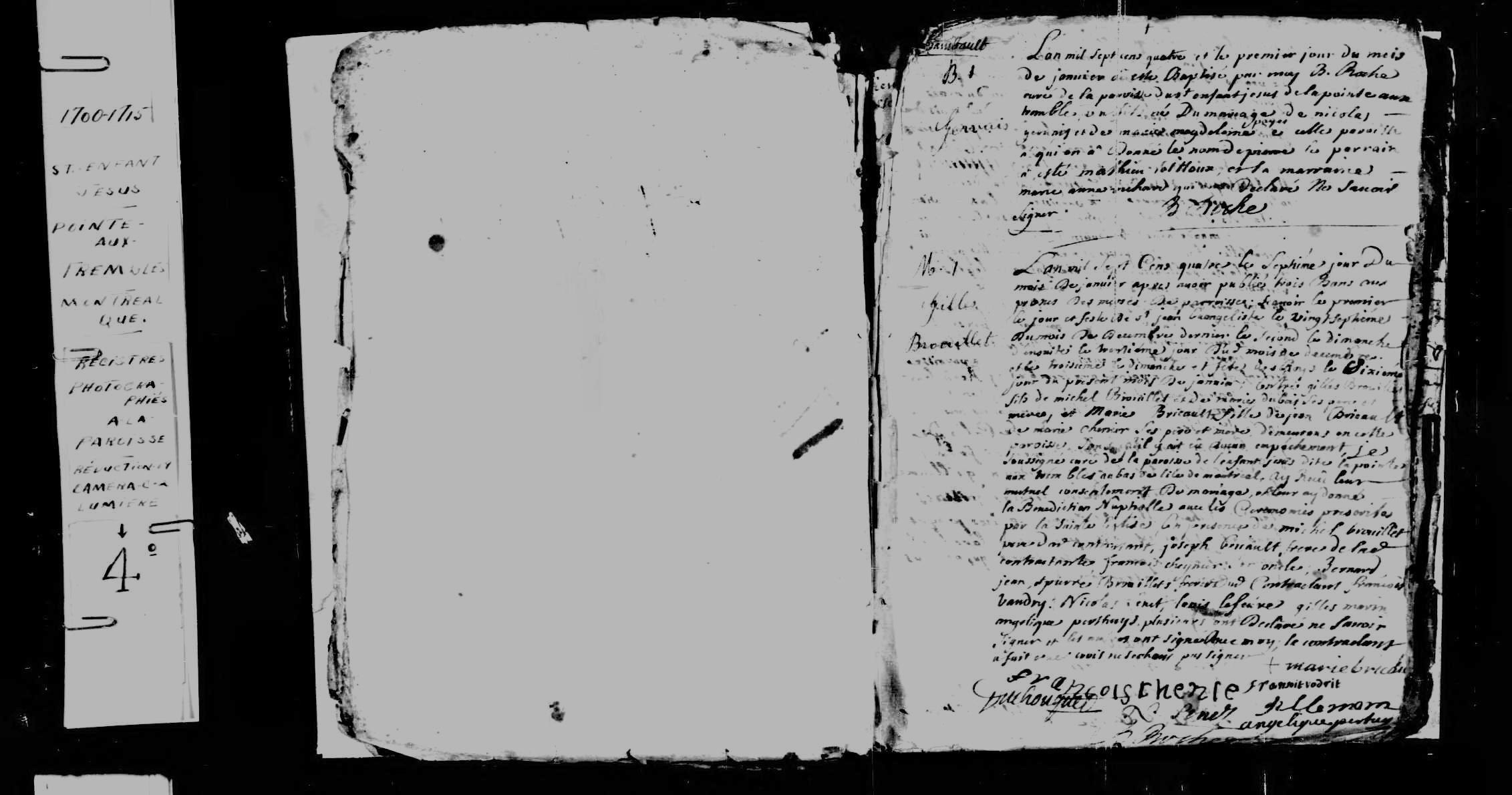 1704 Marriage Brouillet Bricault