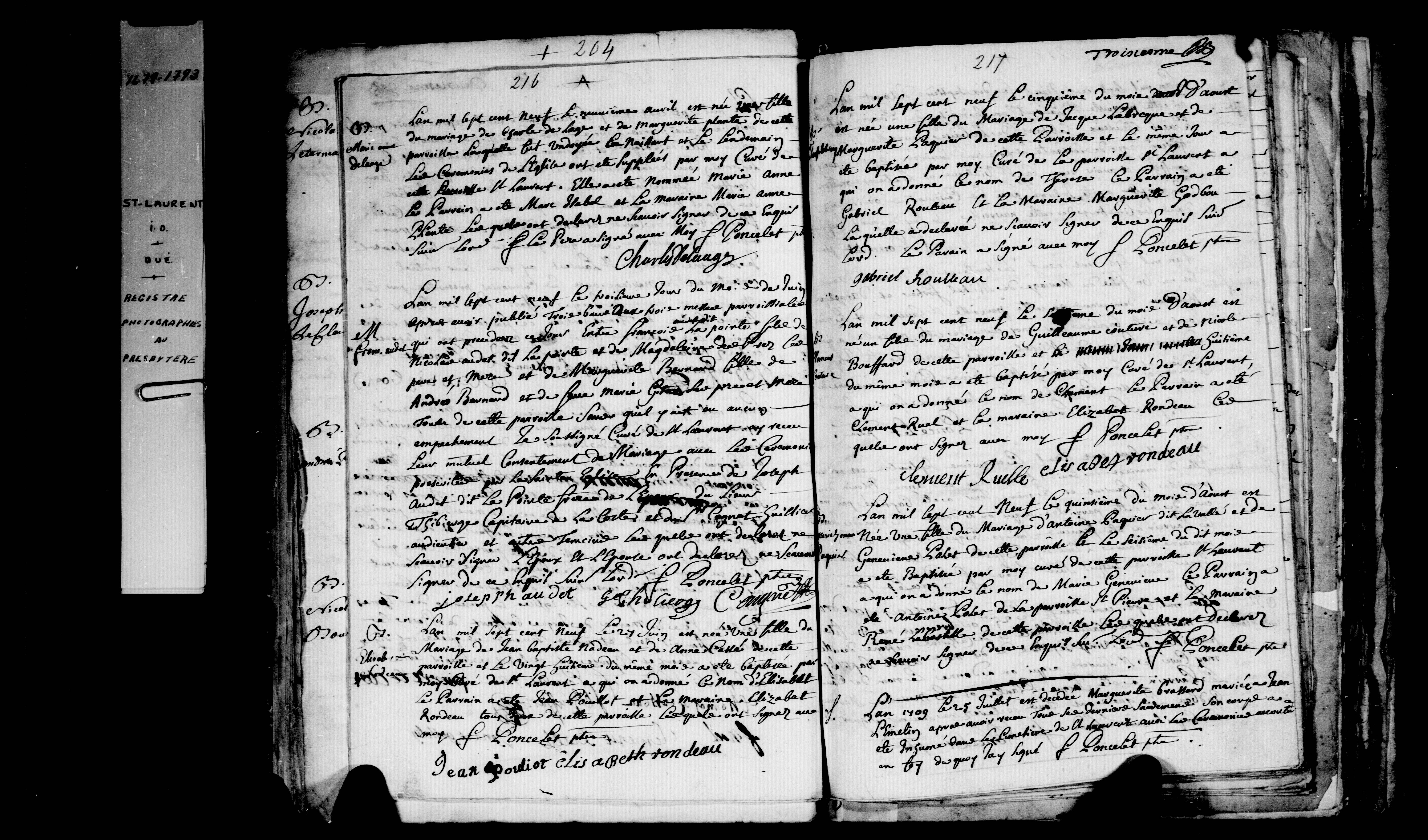 1709 Burial Marie Marguerite Brassard