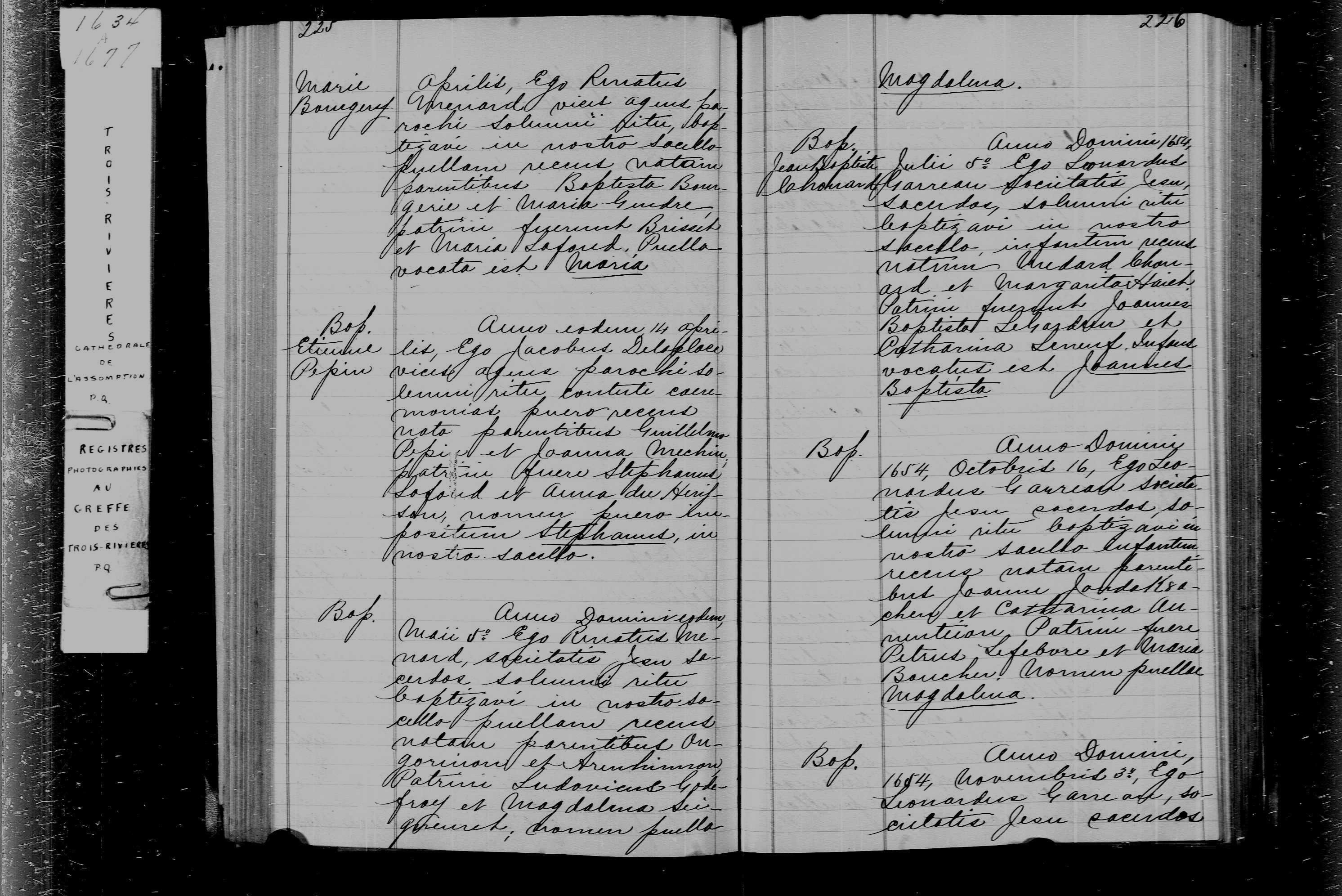 1654 Baptism Marie Bourgery