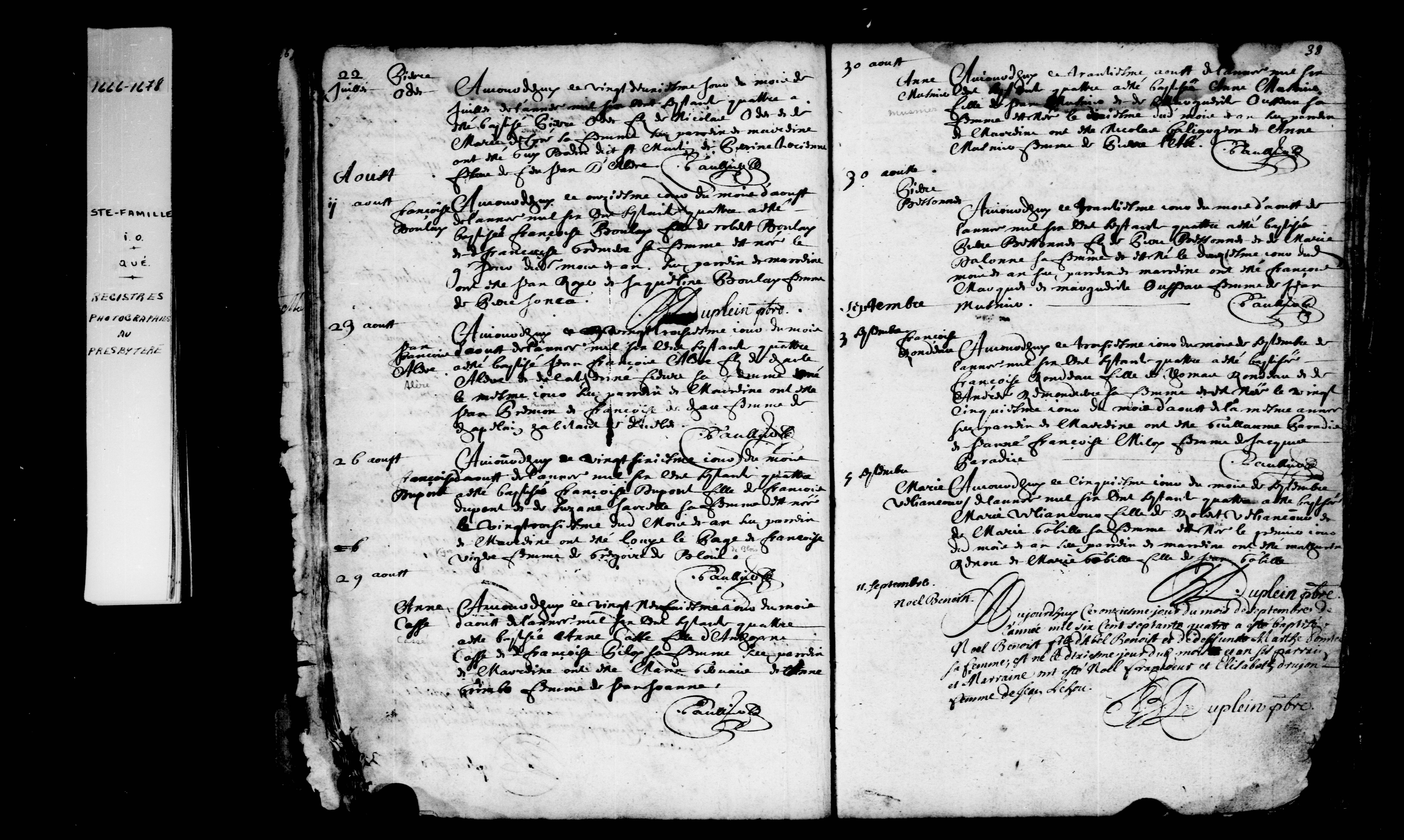 1674 Baptism Francoise Boulet
