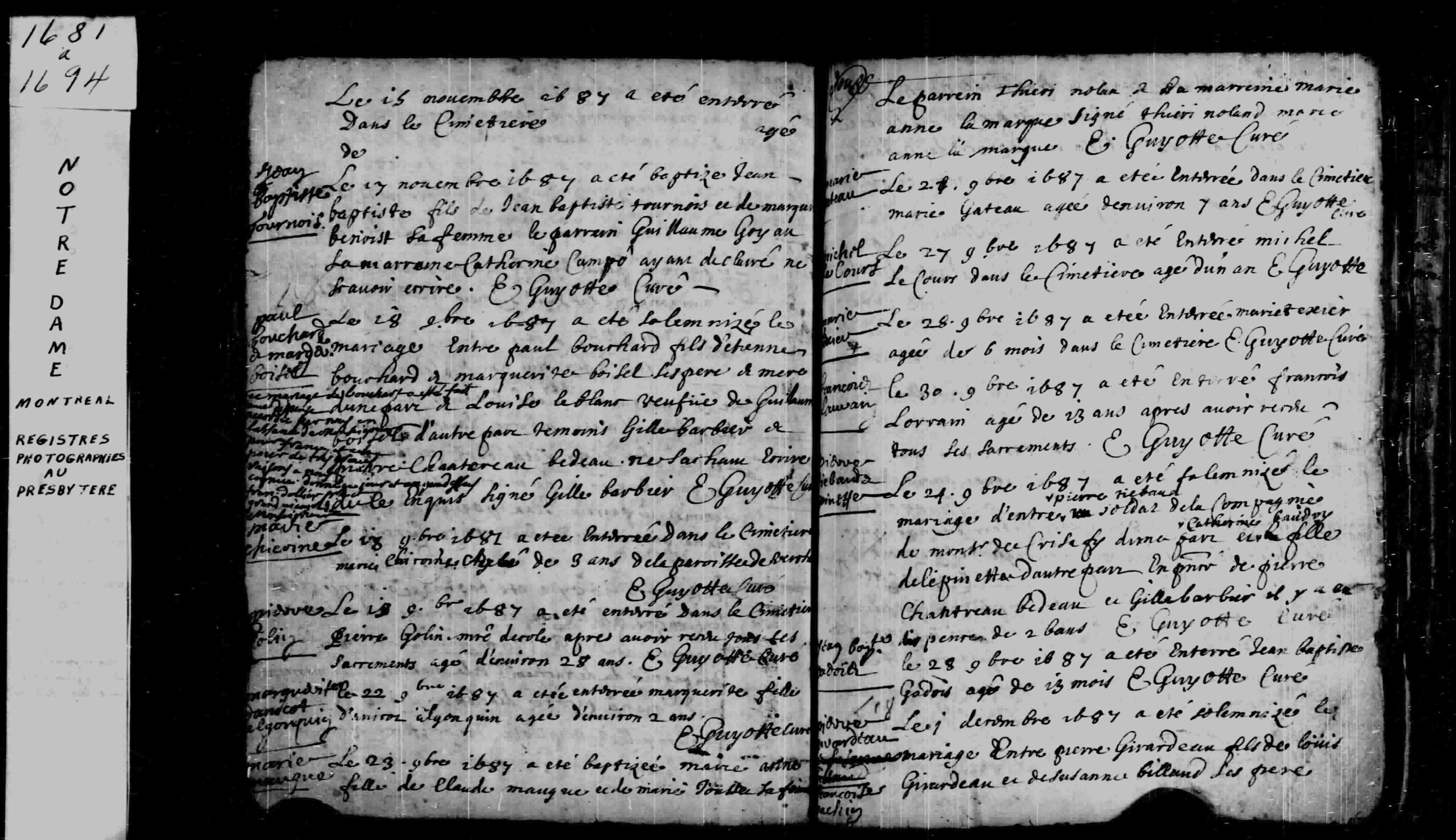 1687 Marriage Bouchard Leblanc