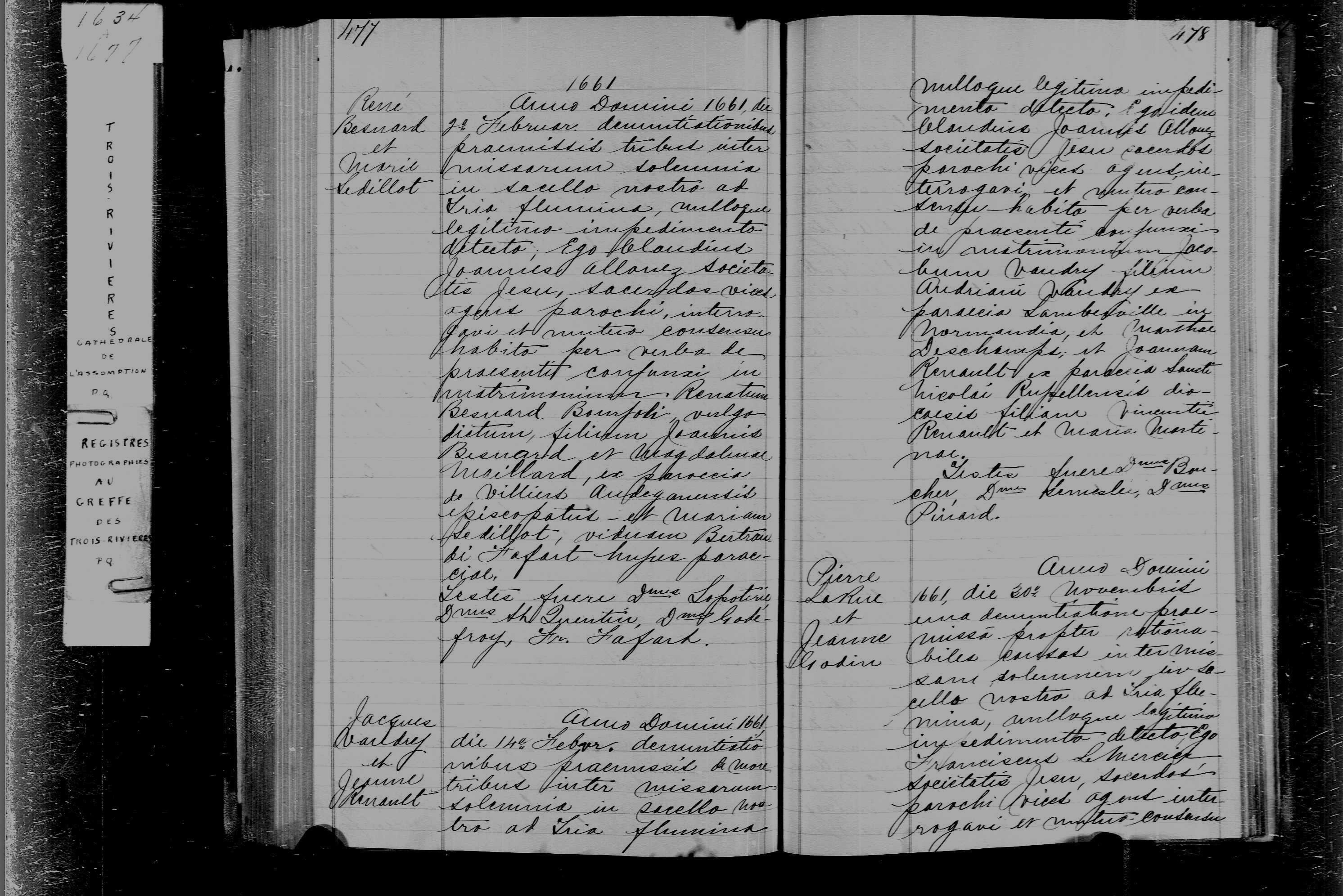 1661 Marriage Vaudry Renaud