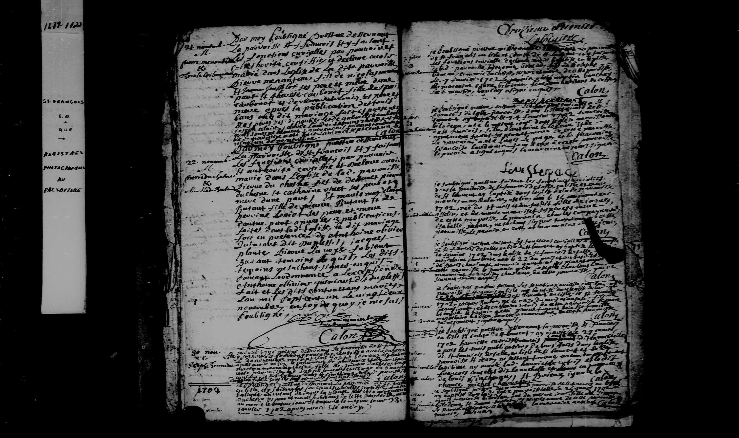1701 Burial Joseph Bonneau