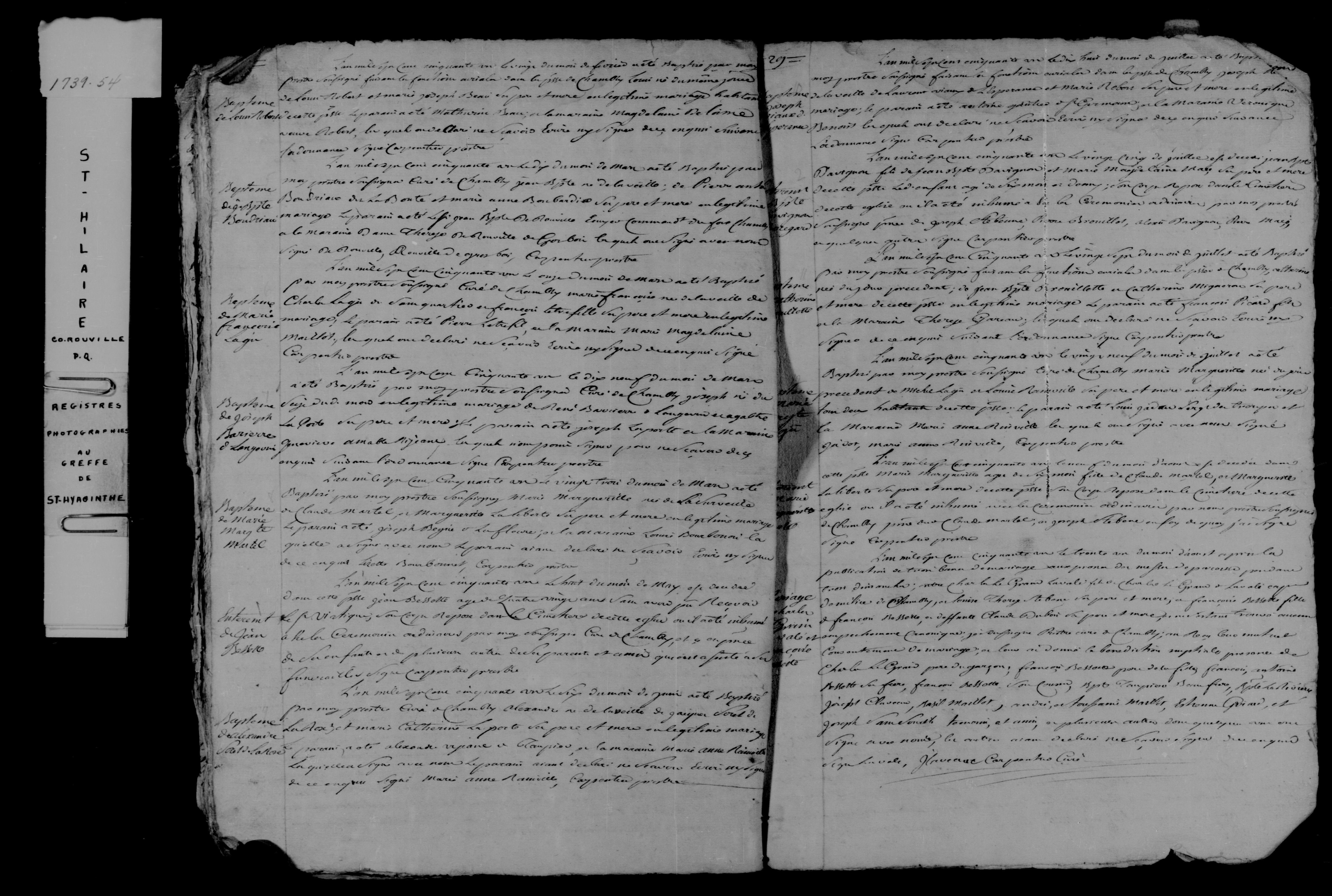 1751 Burial Jean Bessette