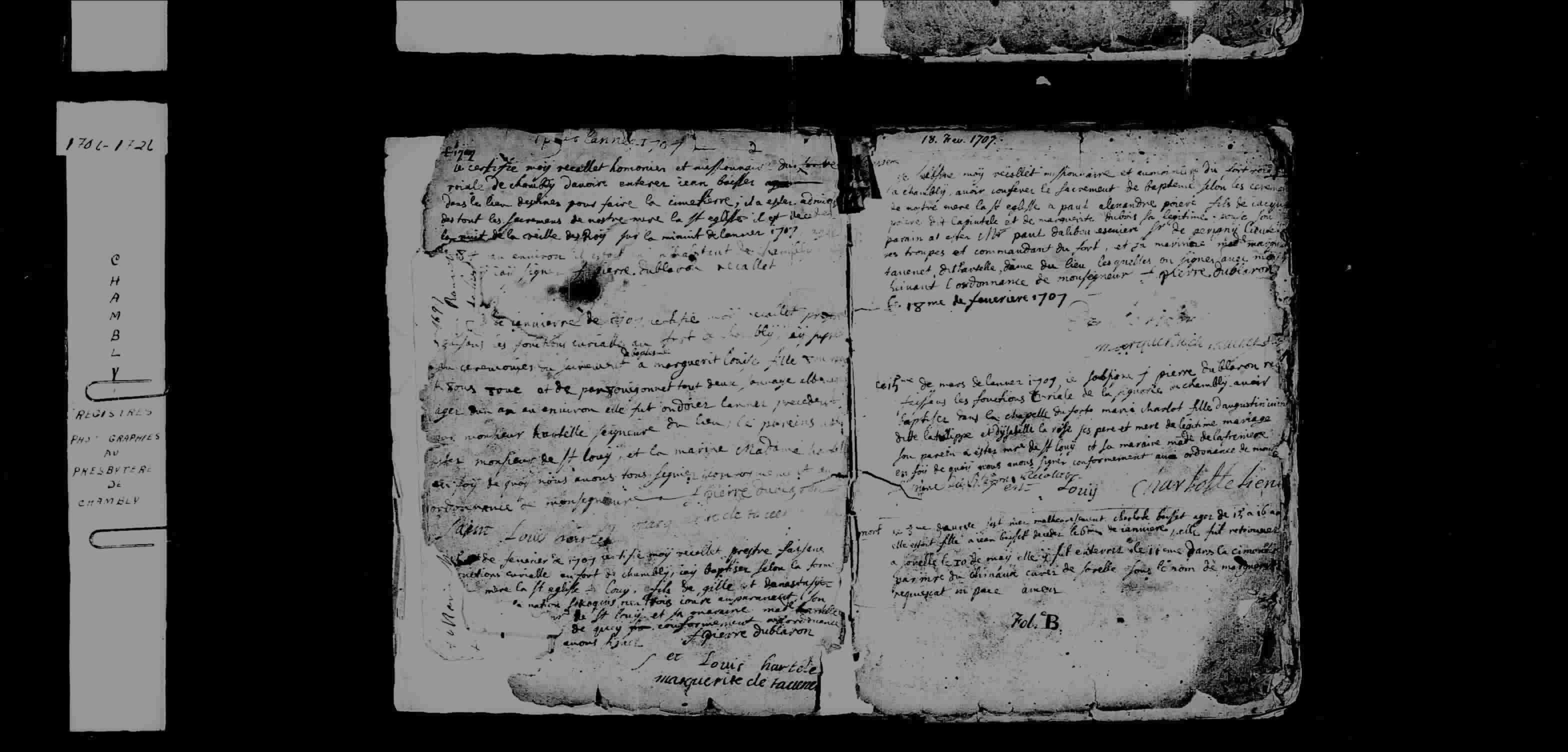 1707 Burial Jean Besset dit Brisetout