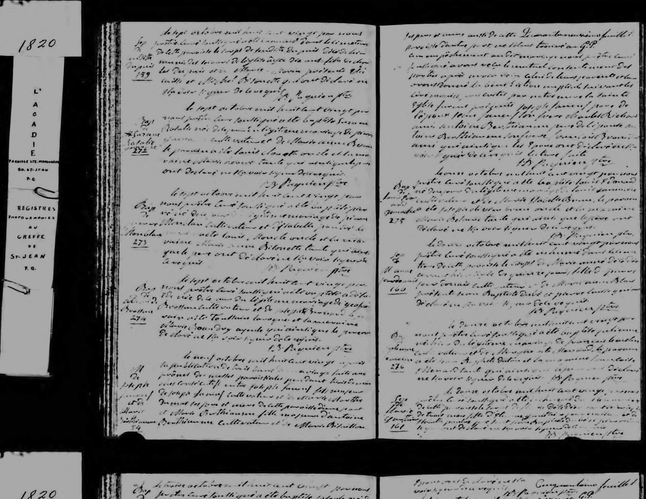 1820 Marriage Faneuf Berthiaume