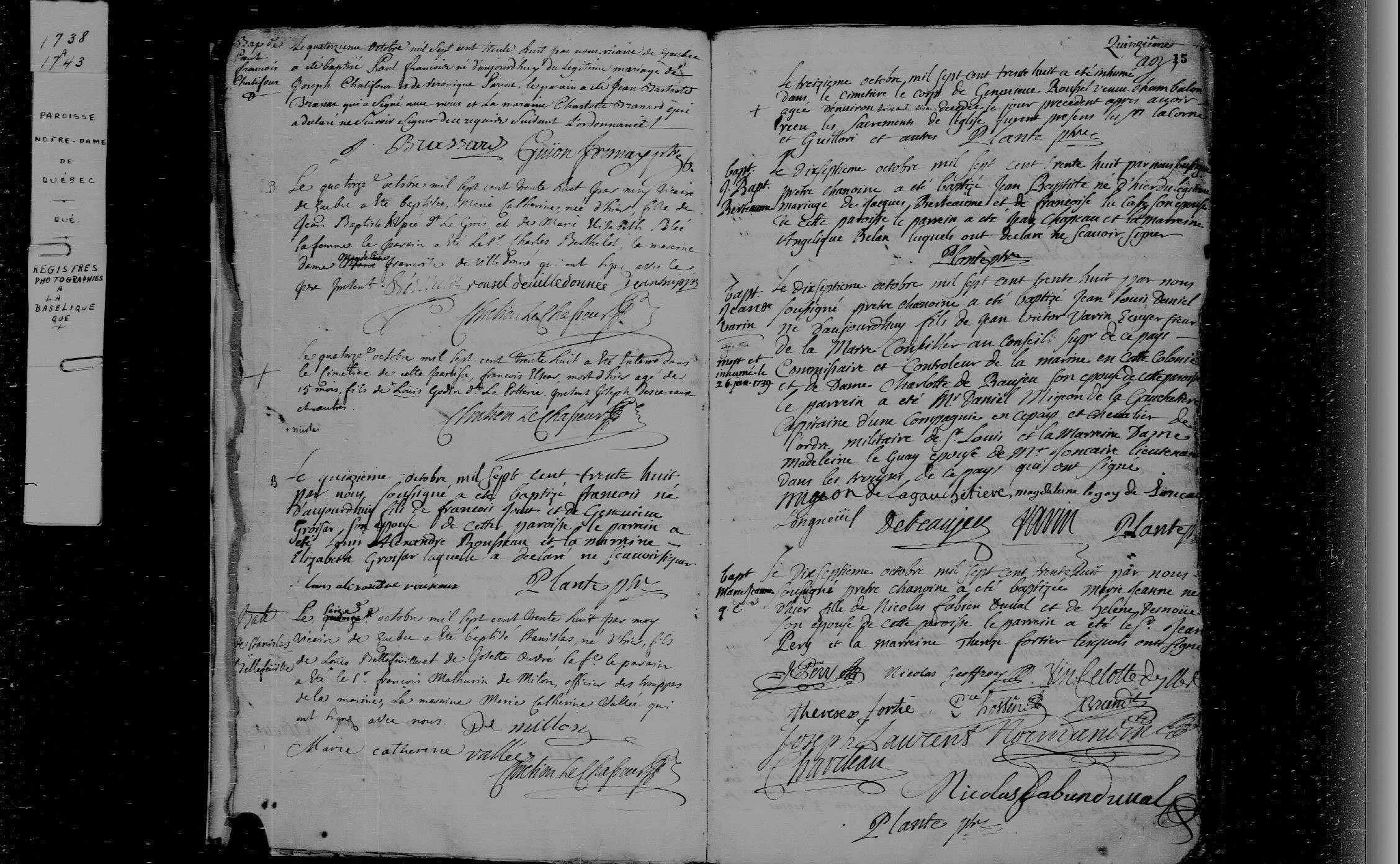 1738 Baptism Jean Baptiste Berthiaume