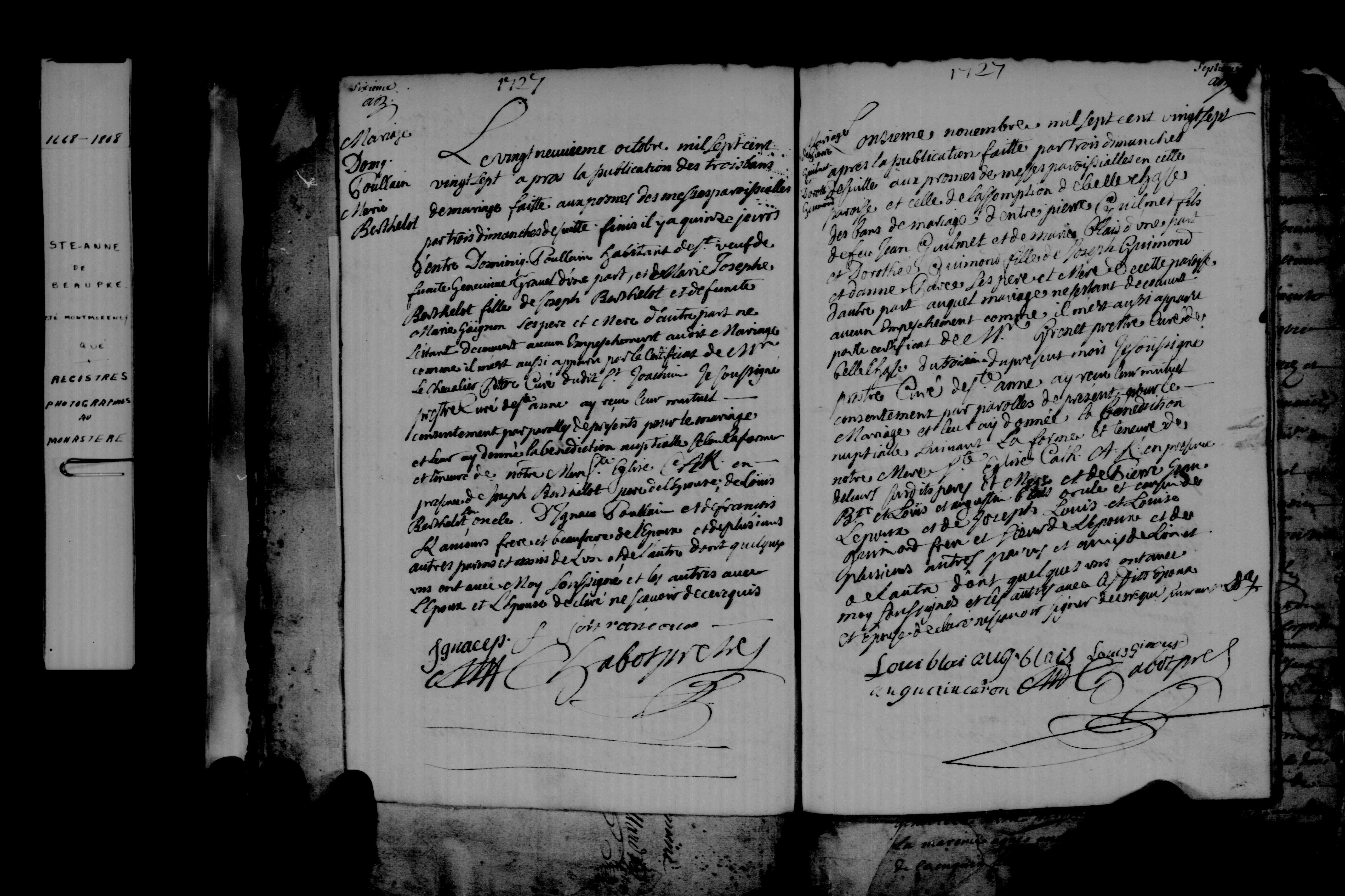1727 Marriage Poulin Berthelot