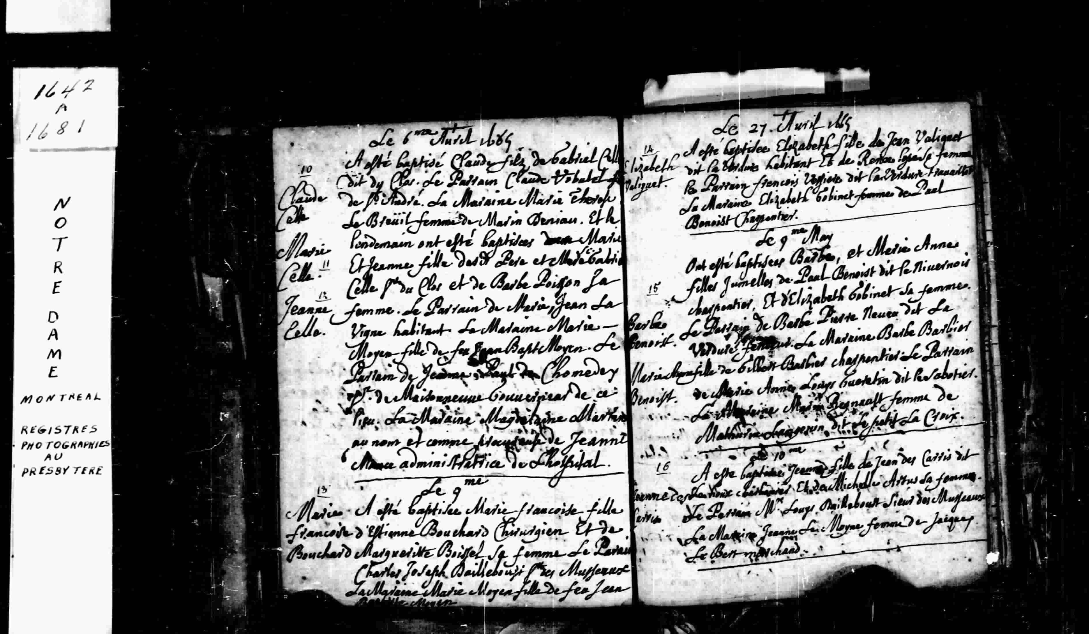 1665 Baptism Marie Anne Benoit