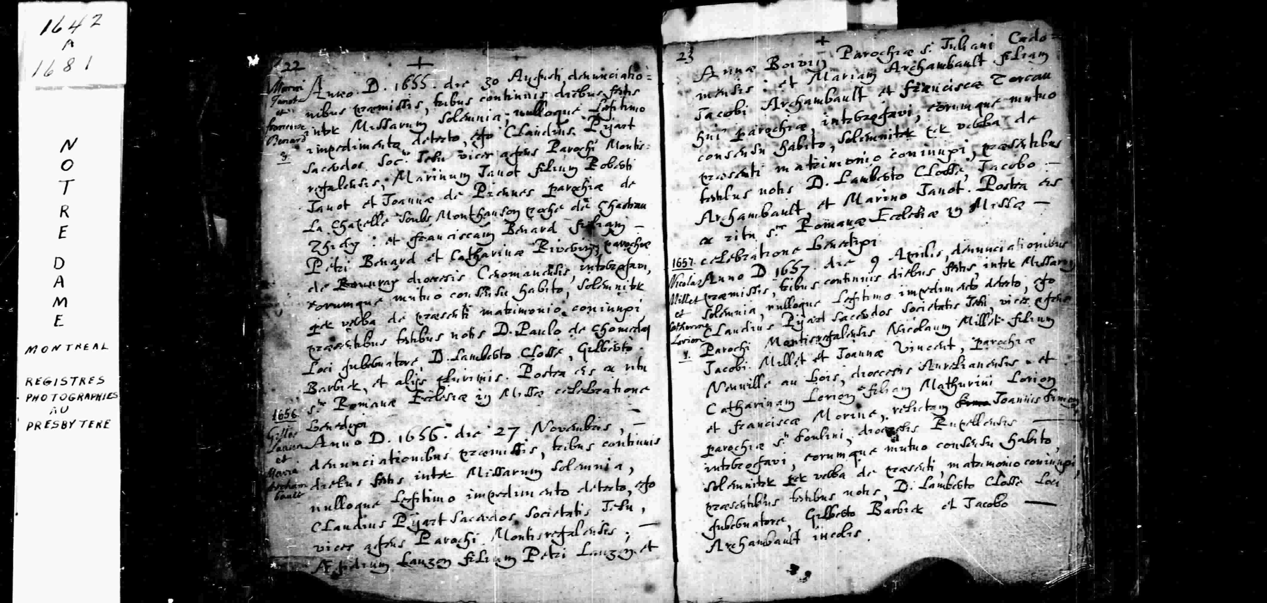 1655 Marriage Janot Benard