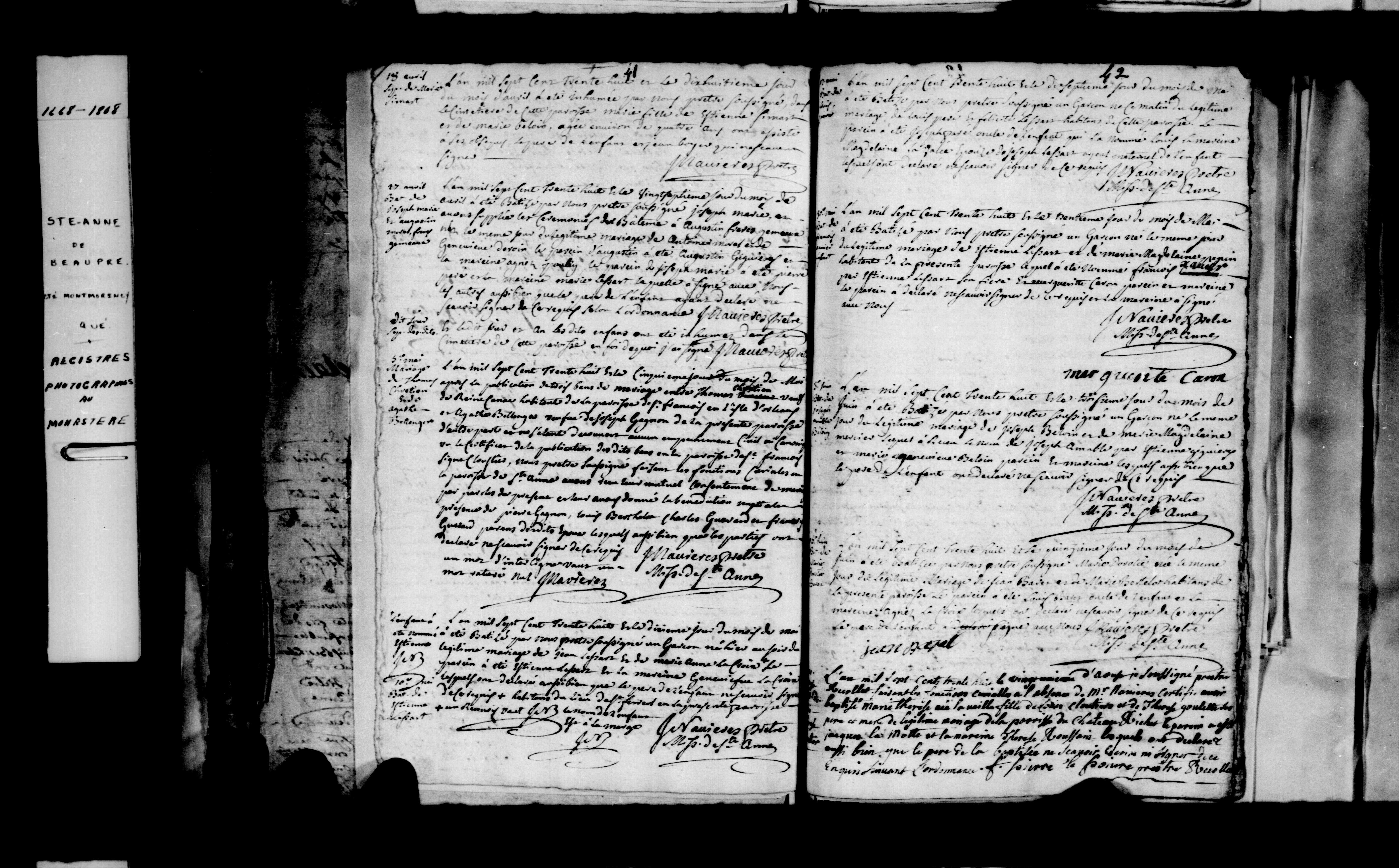 1738 Marriage Chretien Belanger