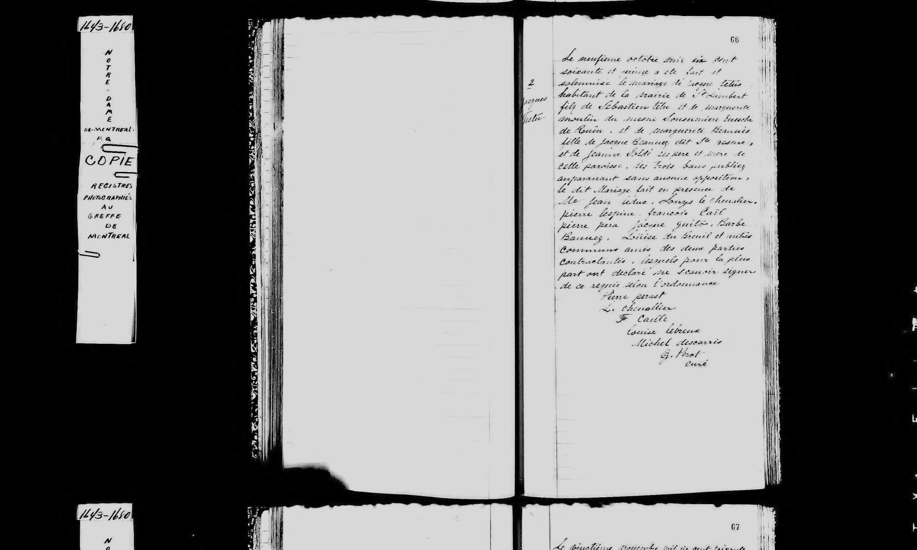1675 Marriage Tetu Beauvais