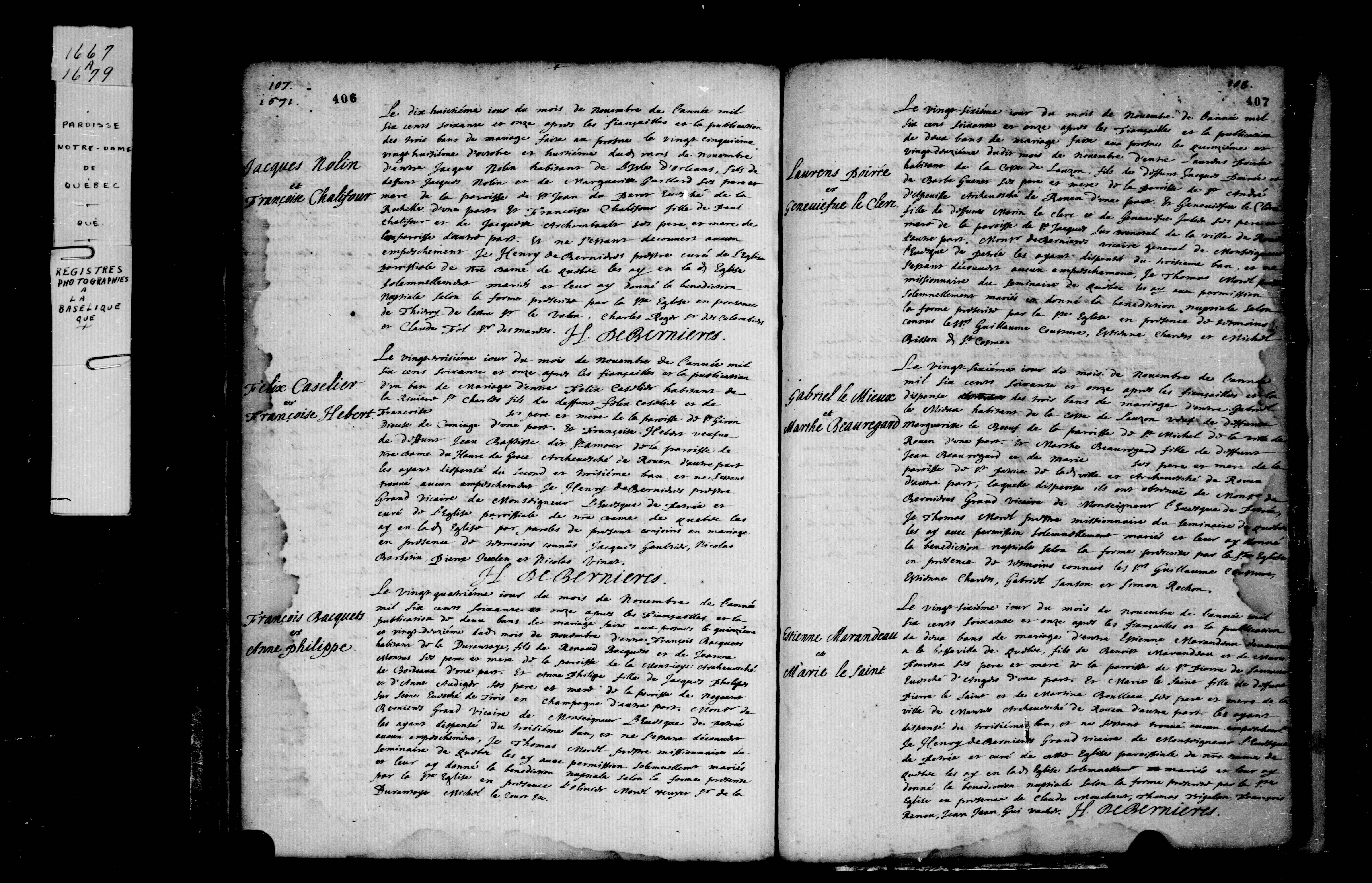 1671 Marriage Lemieux Beauregard
