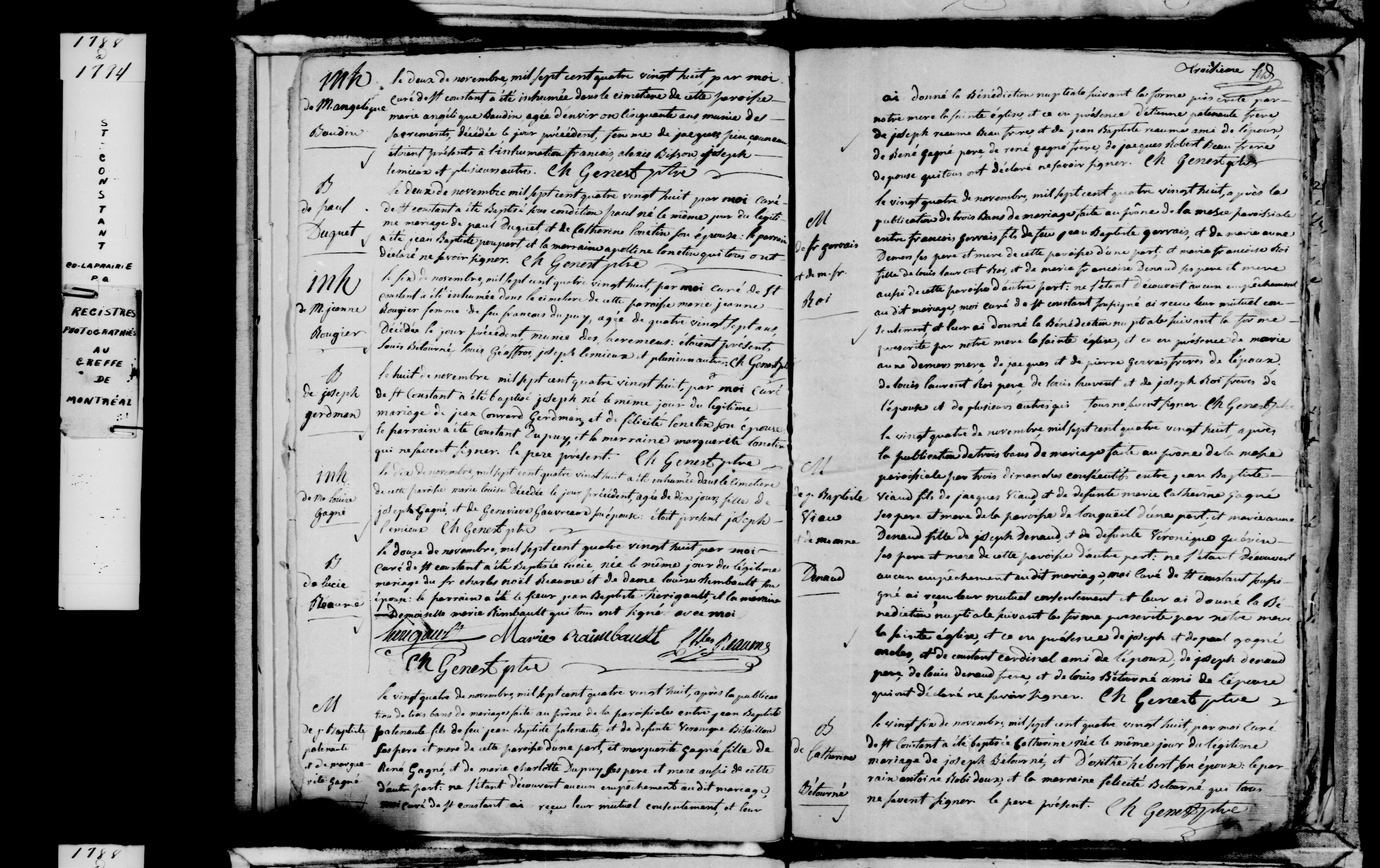1788 Burial Marie Angelique Beaudin