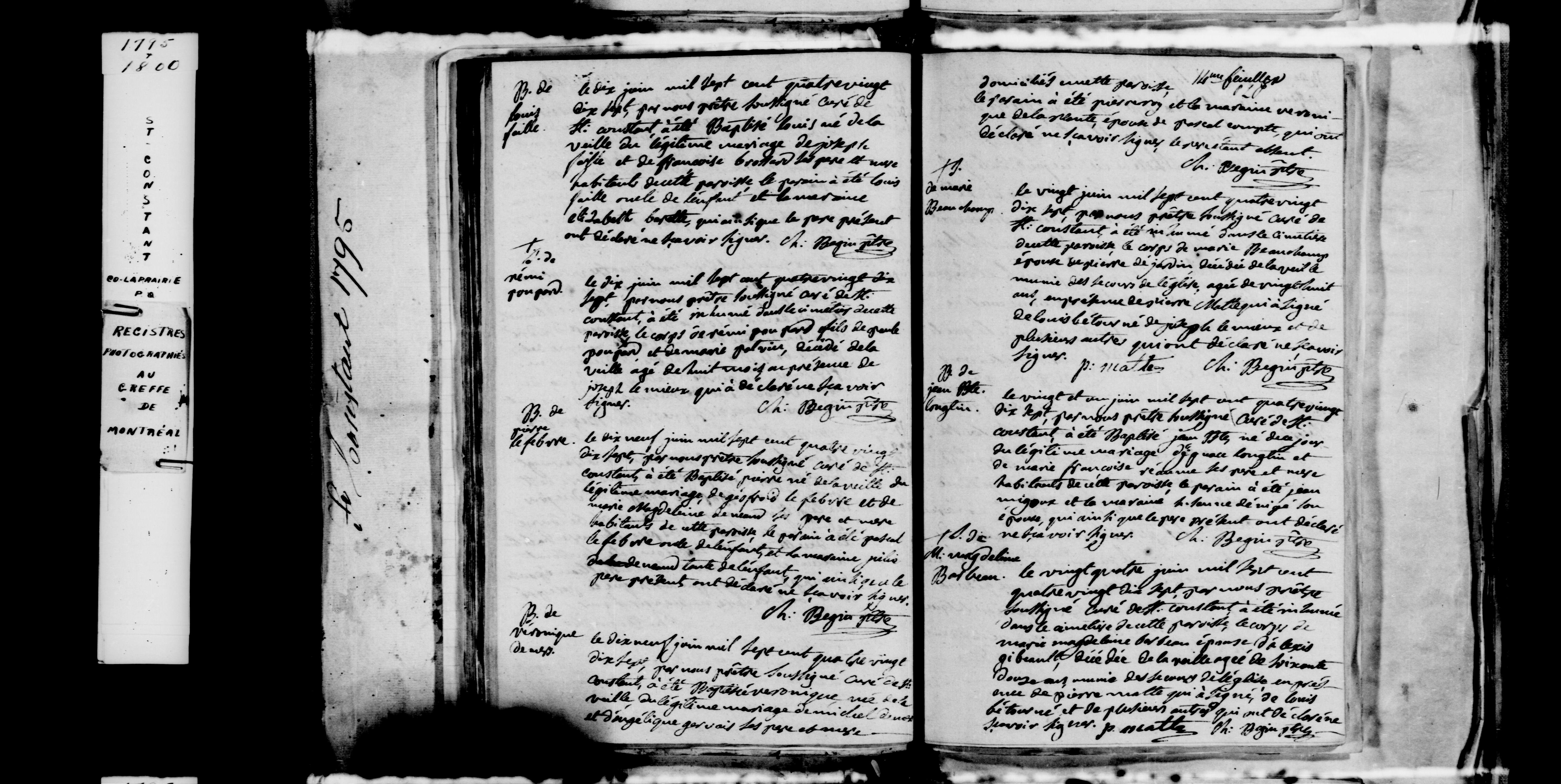 1797 Burial Marie Madeleine Barbeau