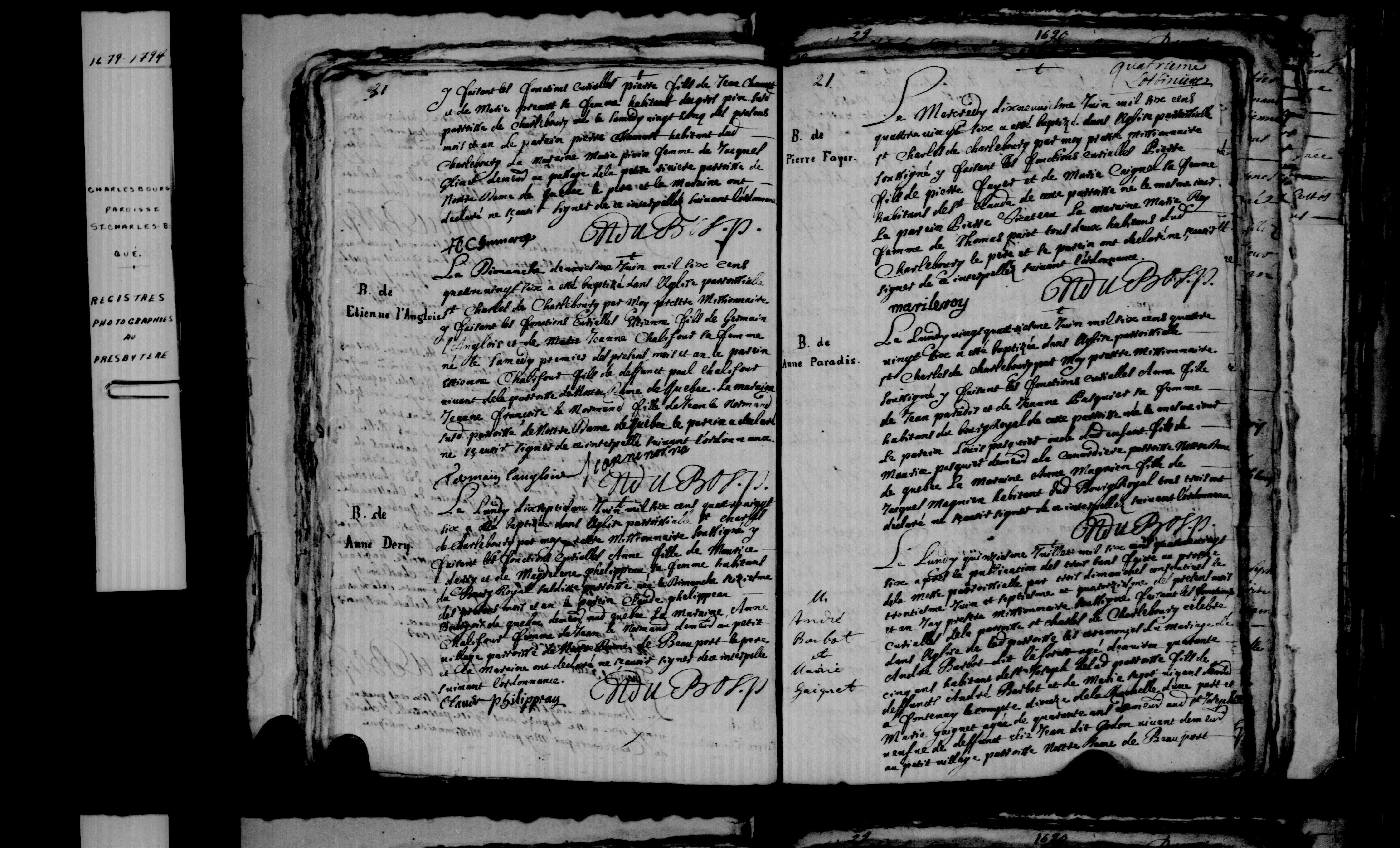 1686 Marriage Barbault Gagne