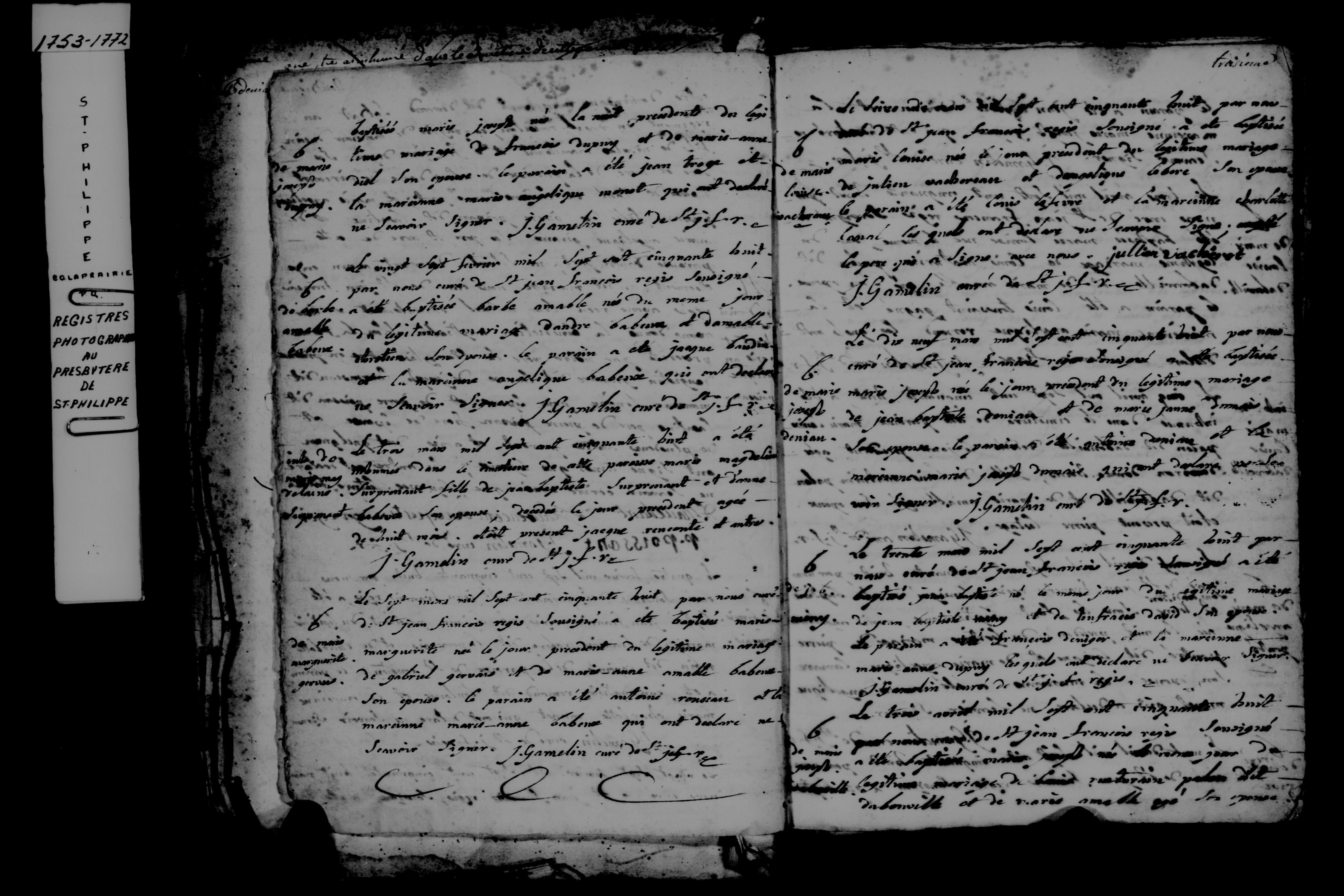 1758 Baptism Barbe Amable Babeu