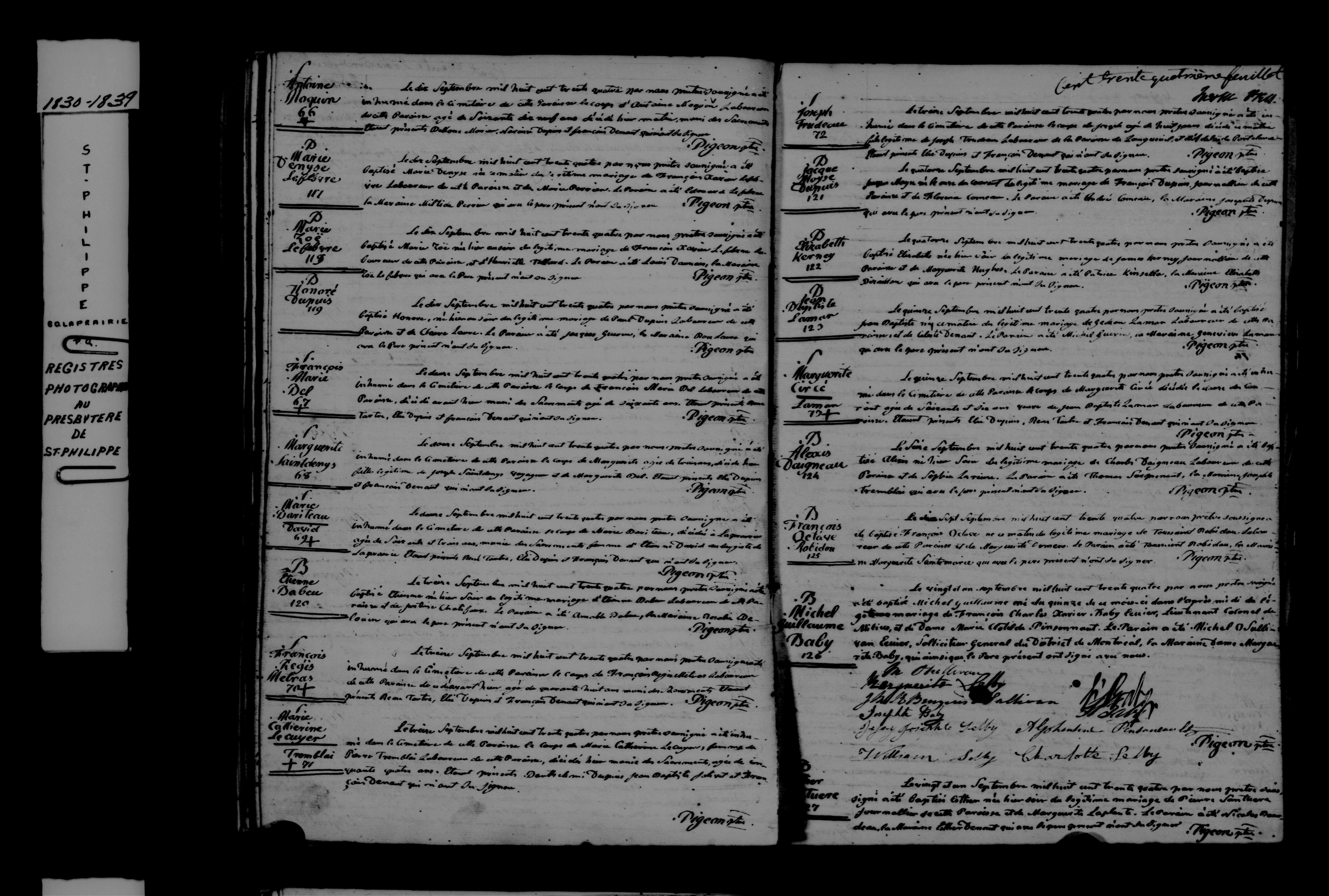 1834 Baptism Etienne Babeau