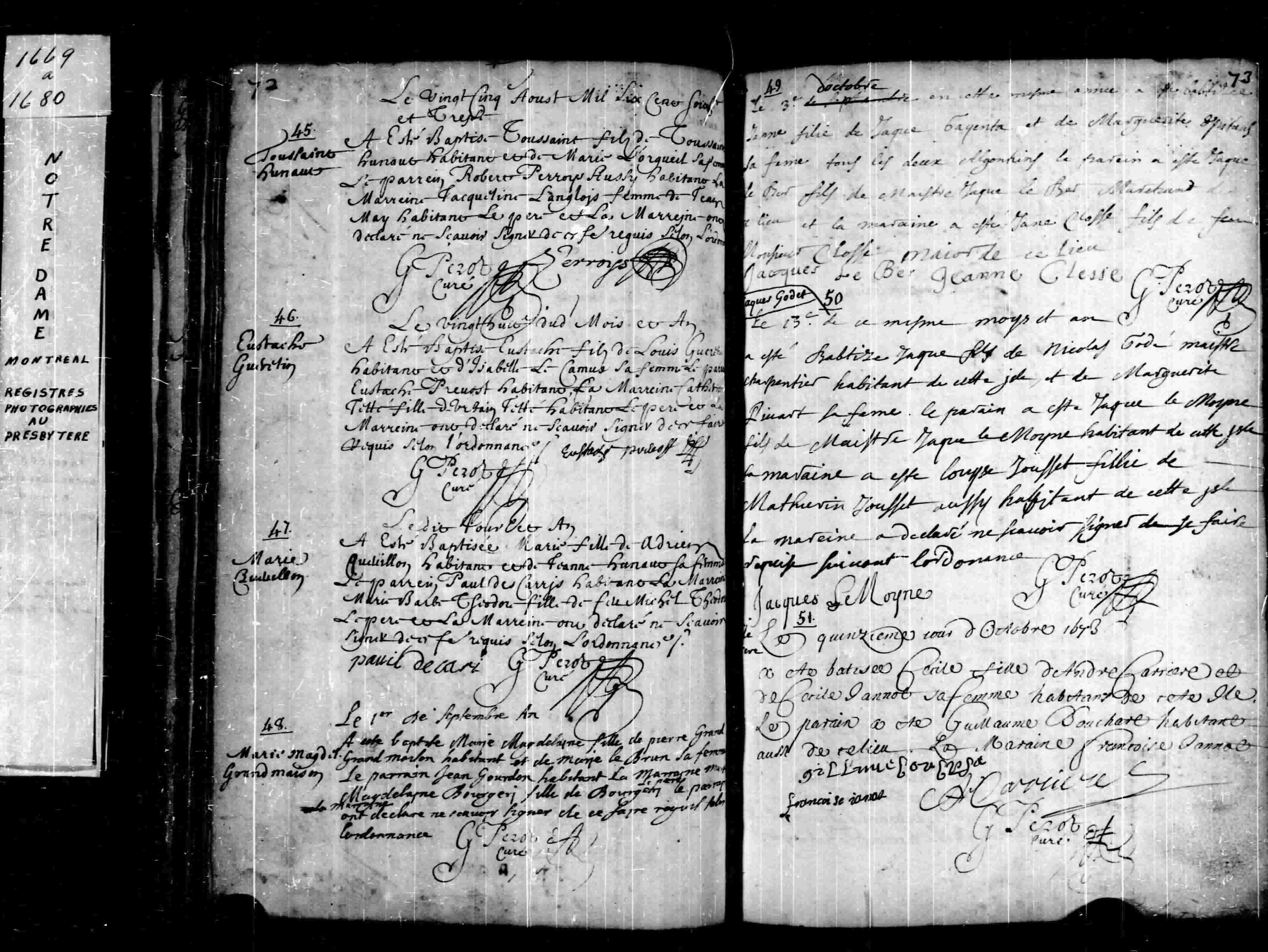 1673 Baptism Marie Quevillon
