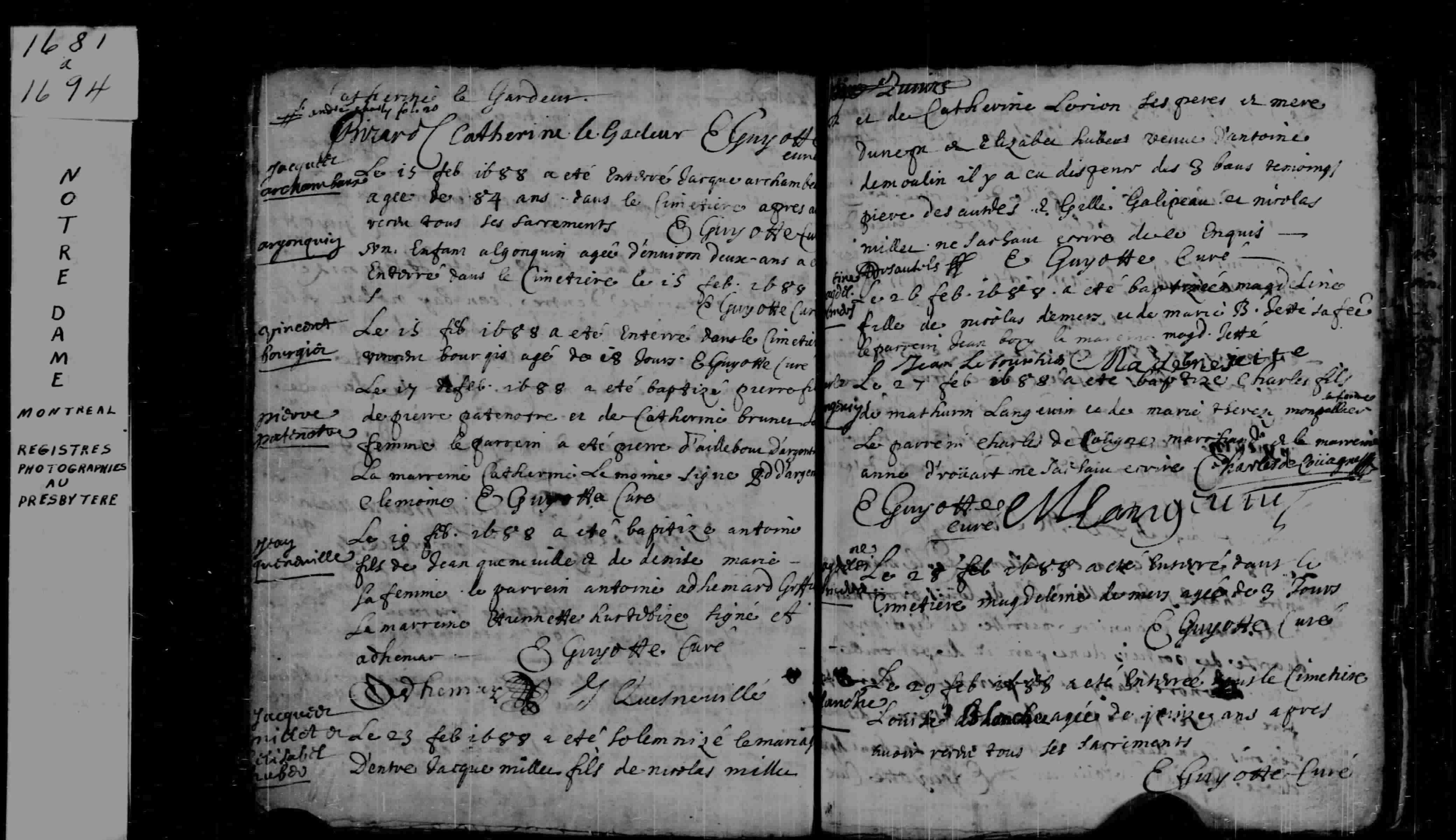 1688 Burial Jacques Archambault