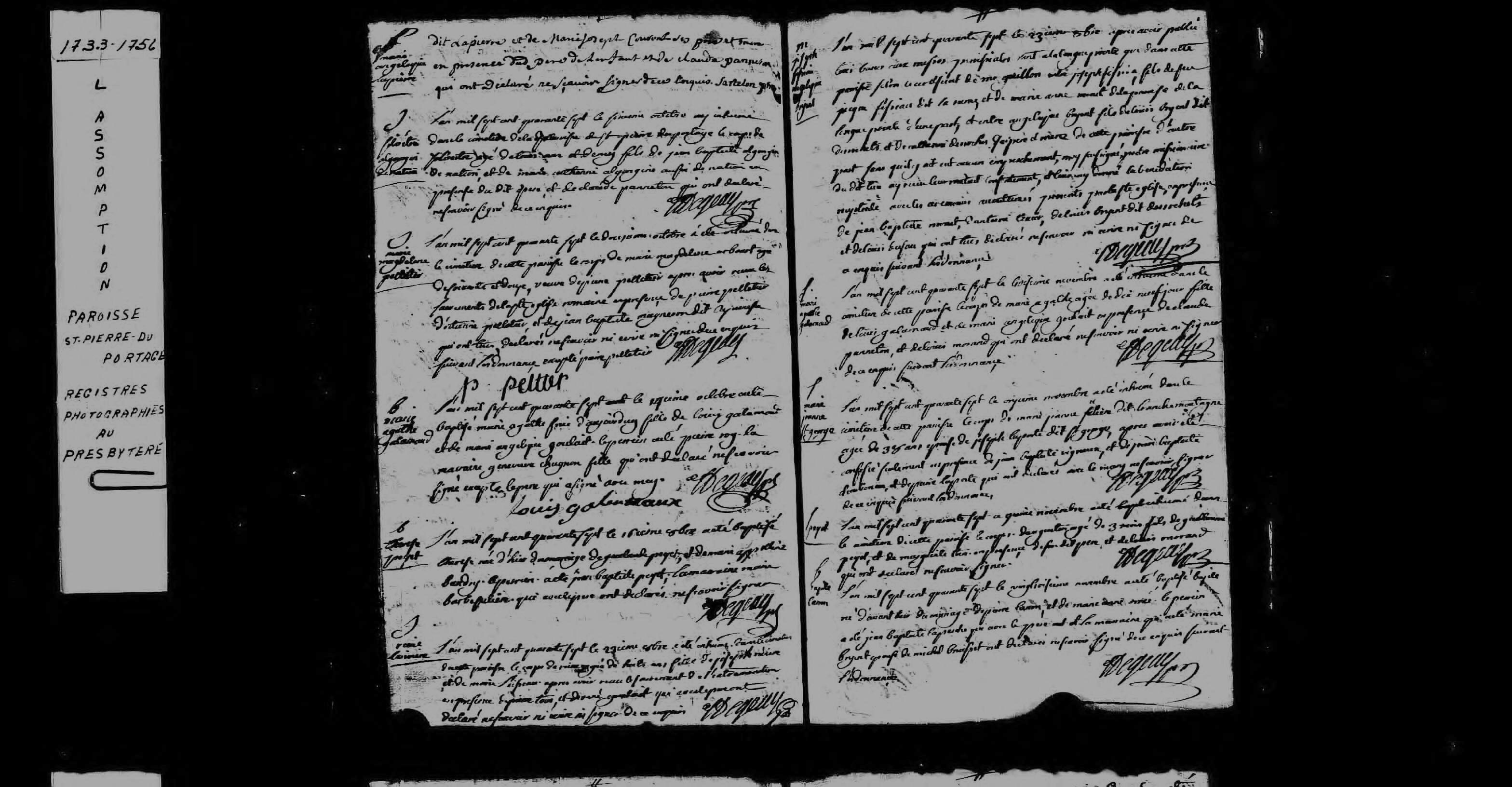 1747 Burial Marie Madeleine Ursule Arbour