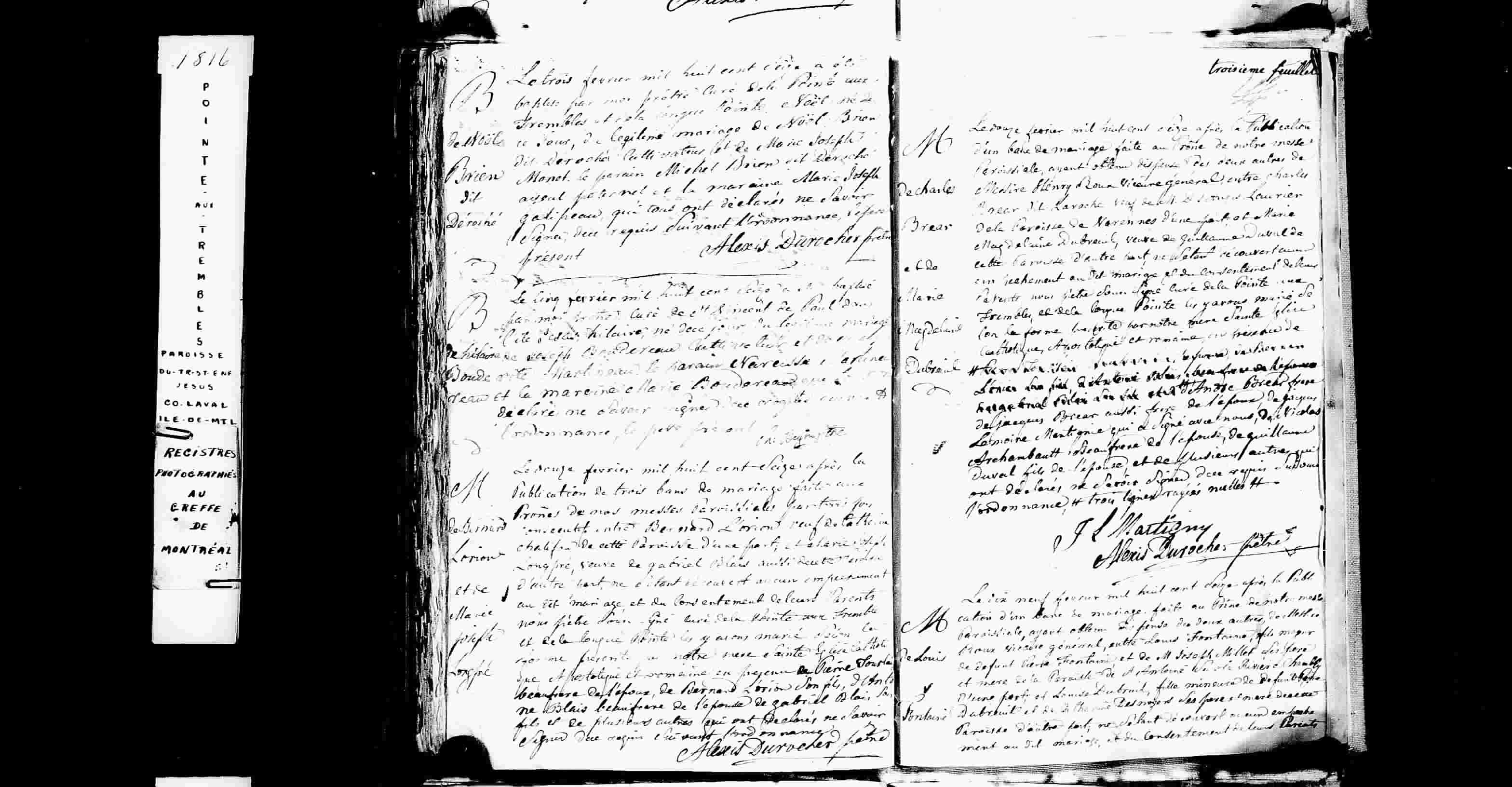 1816 Marriage Lorion Longpre