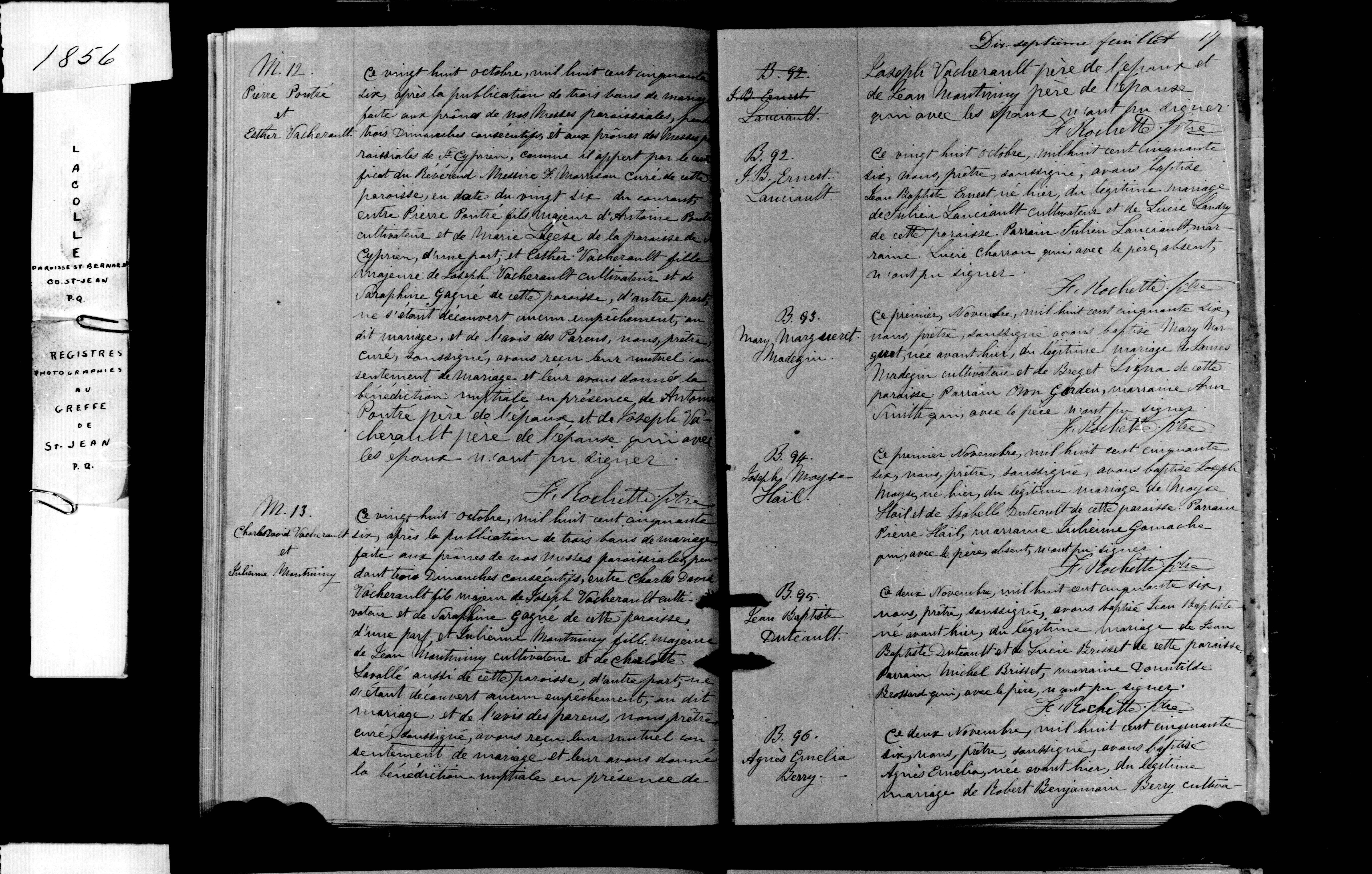 1856 Marriage Poutre Vachereau