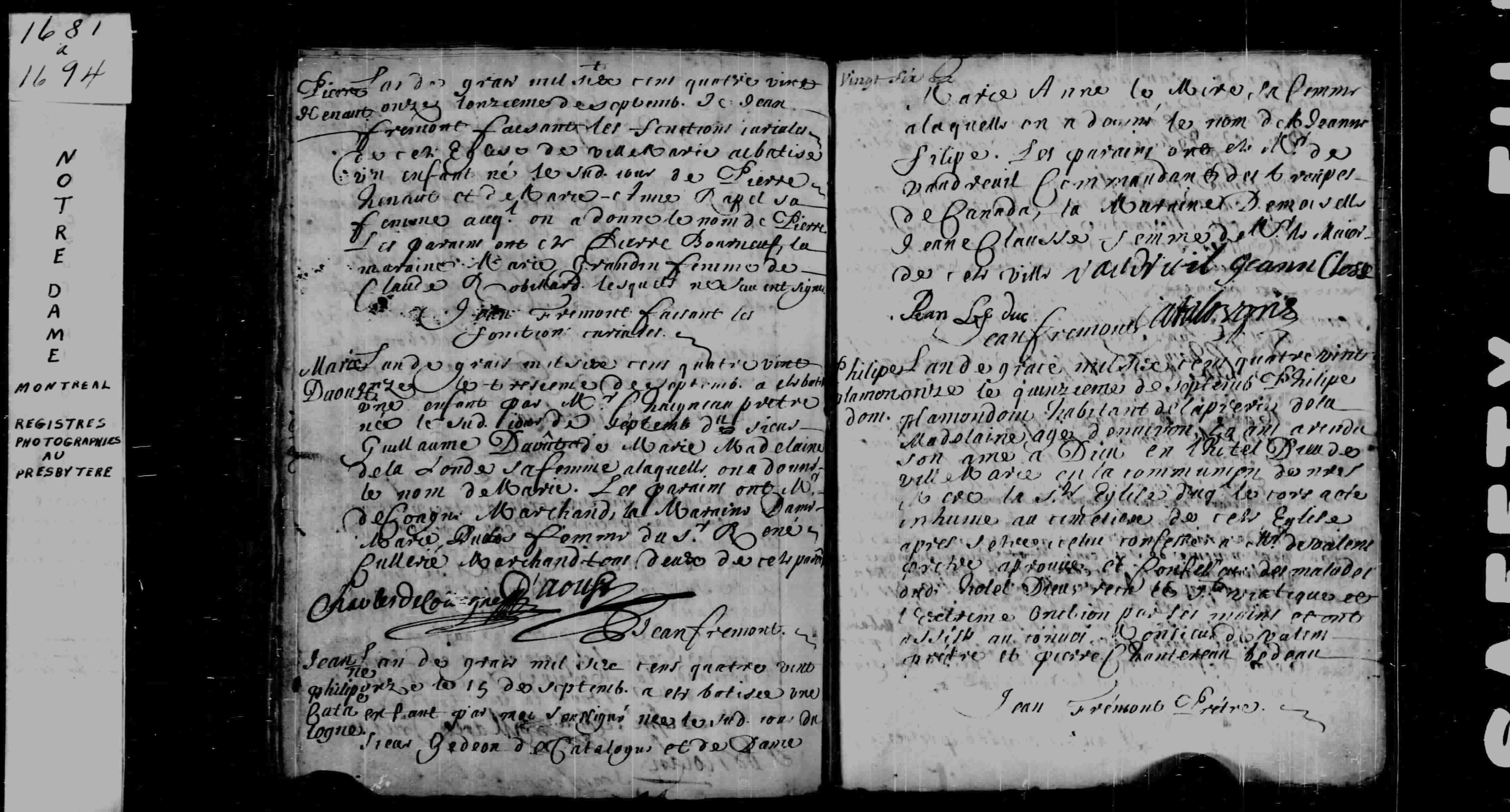 1691 Burial Philippe Plamondon