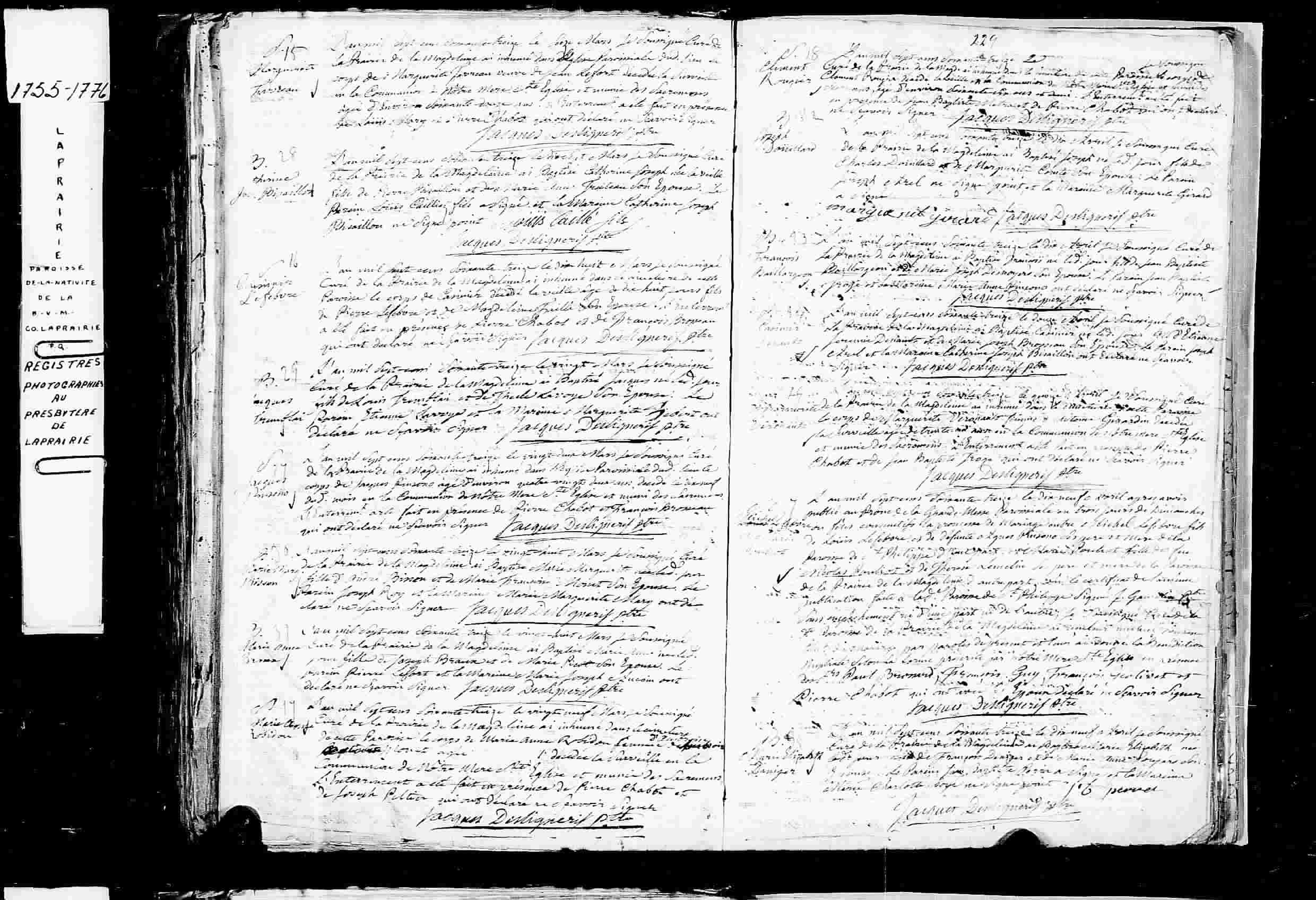 1773 Burial Jacques Pinsono