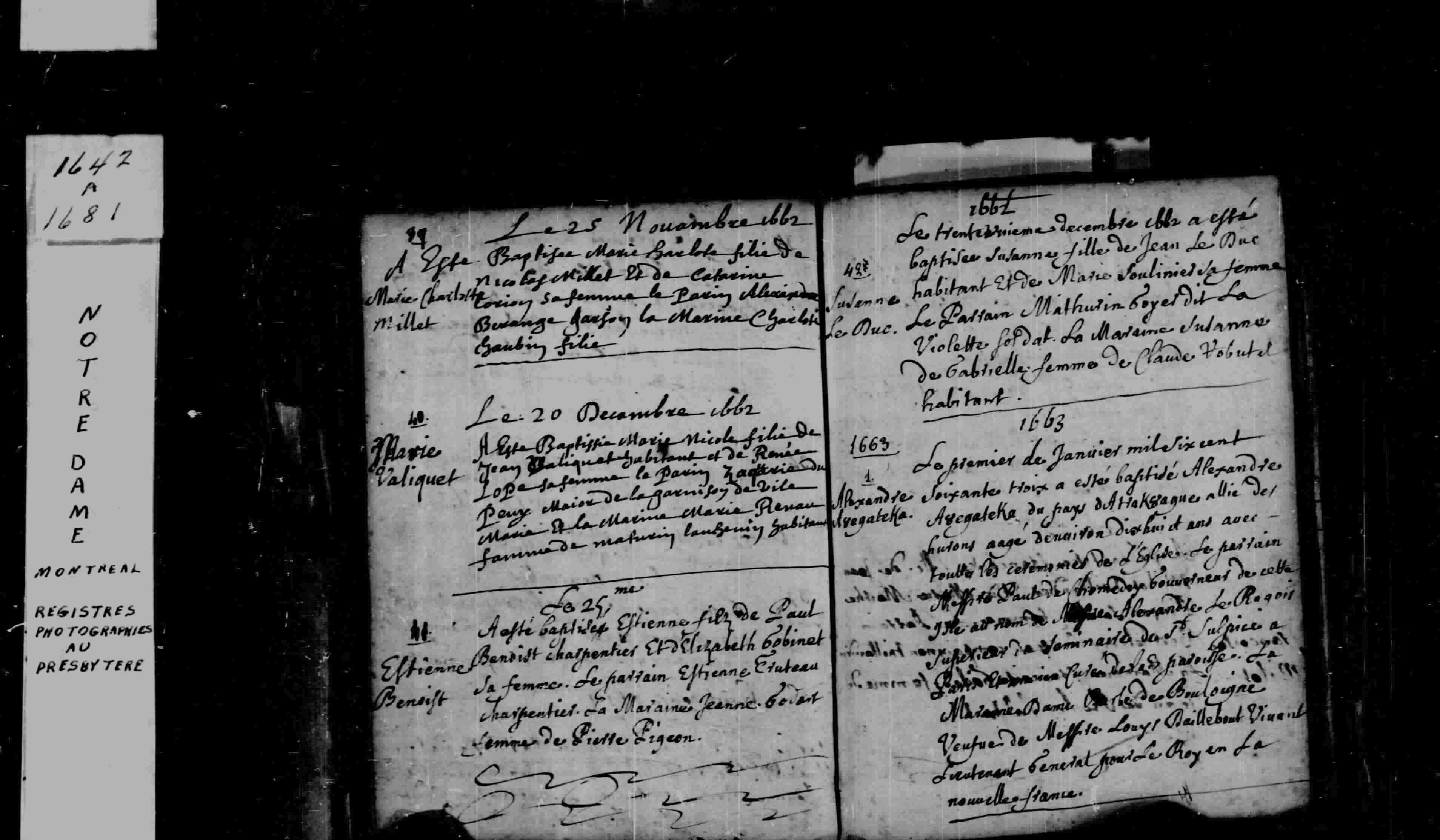 1662 Baptism Marie Nicole Valiquette
