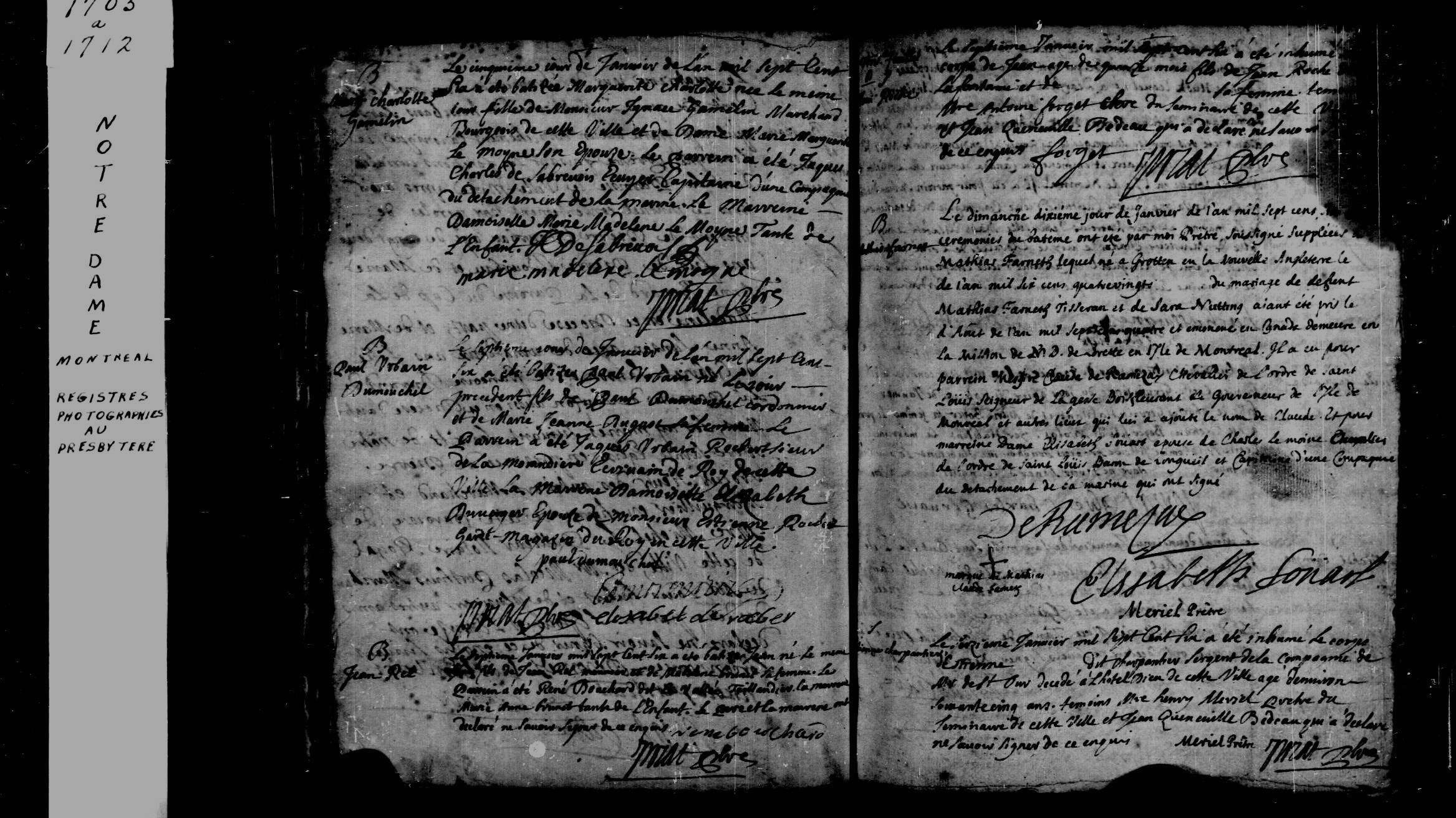 1706 Baptism Claude Mathias Phaneuf