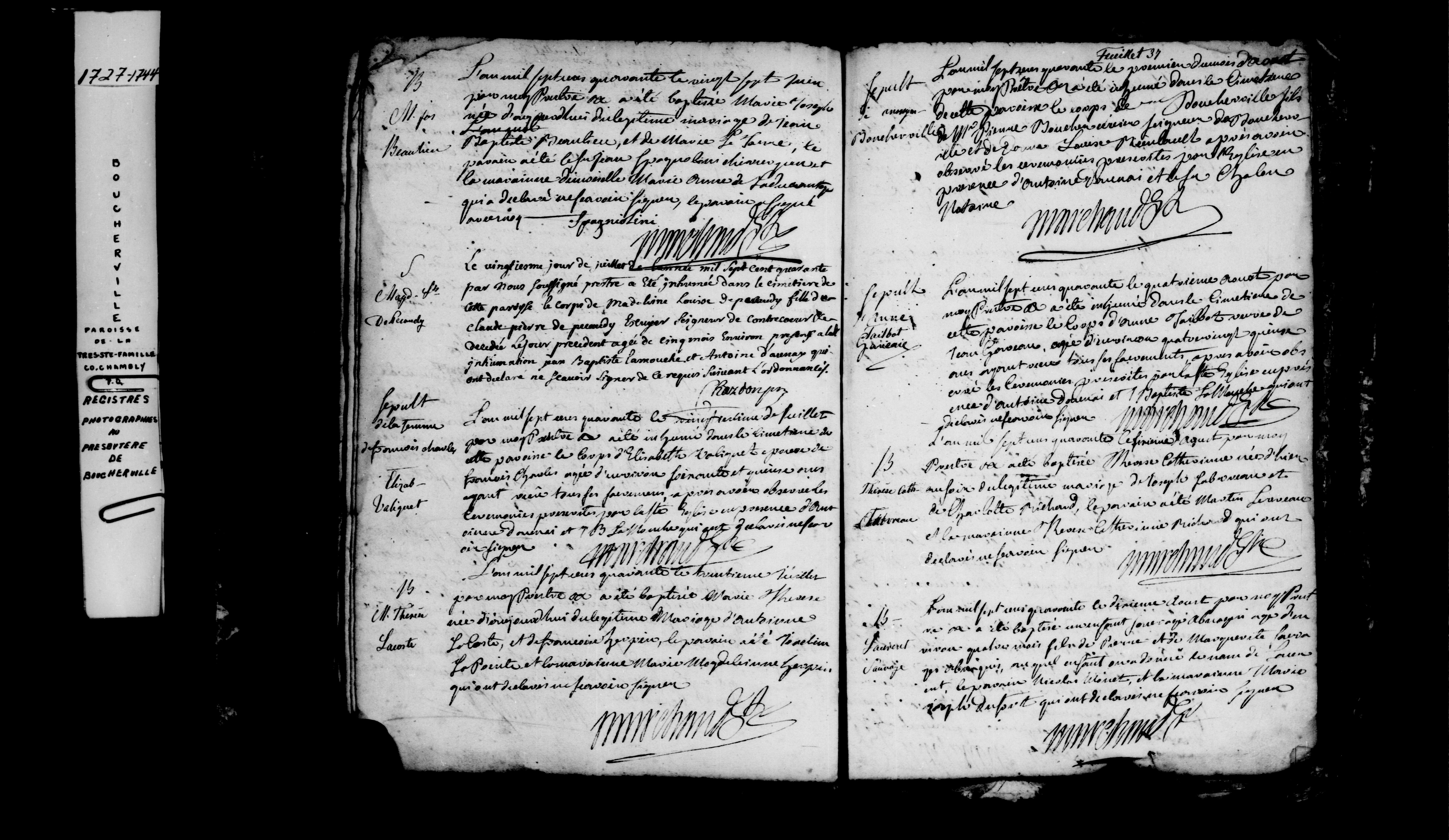 1740 Burial Elisabeth Valiquet