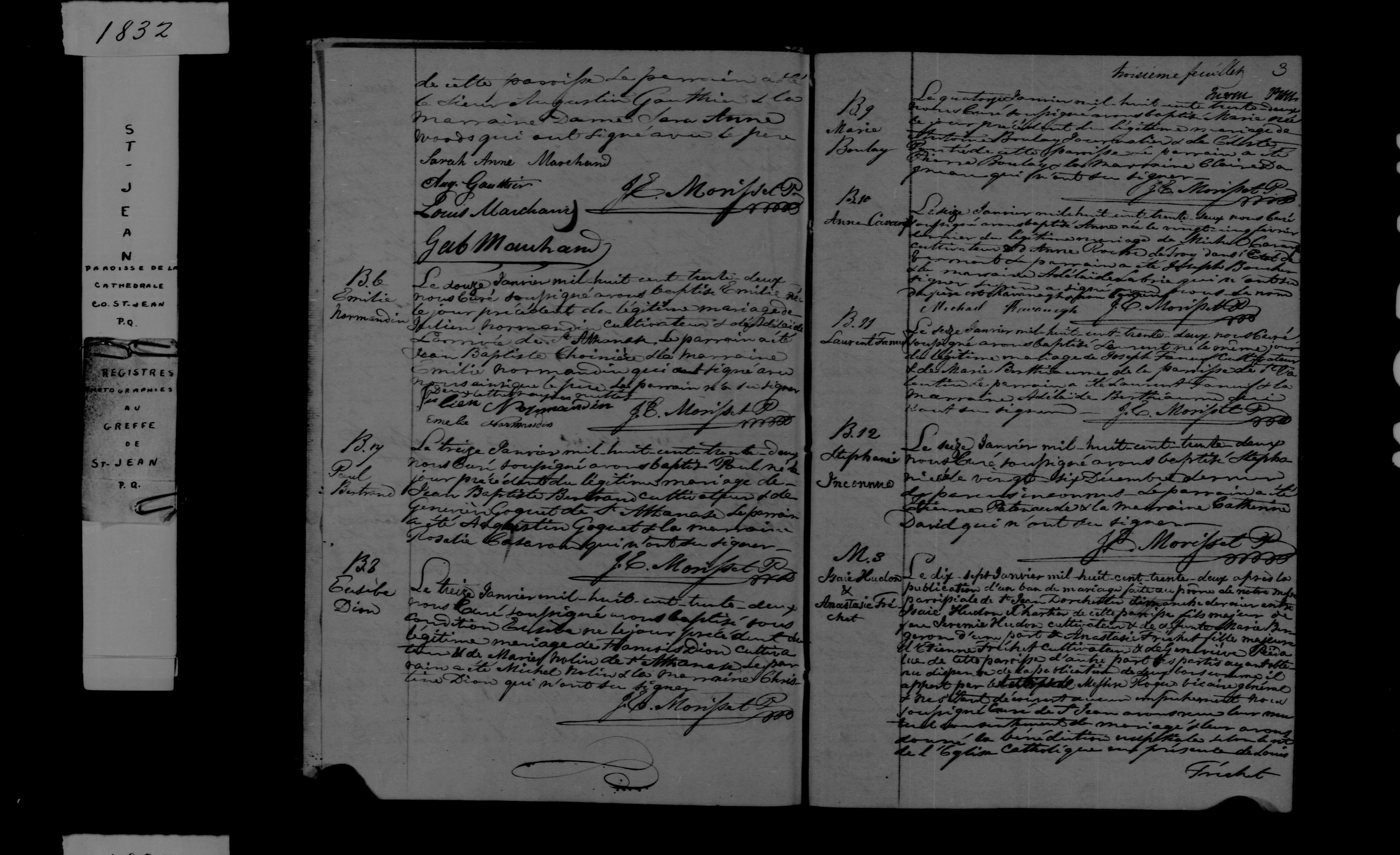 1832 Baptism Laurent Phaneuf