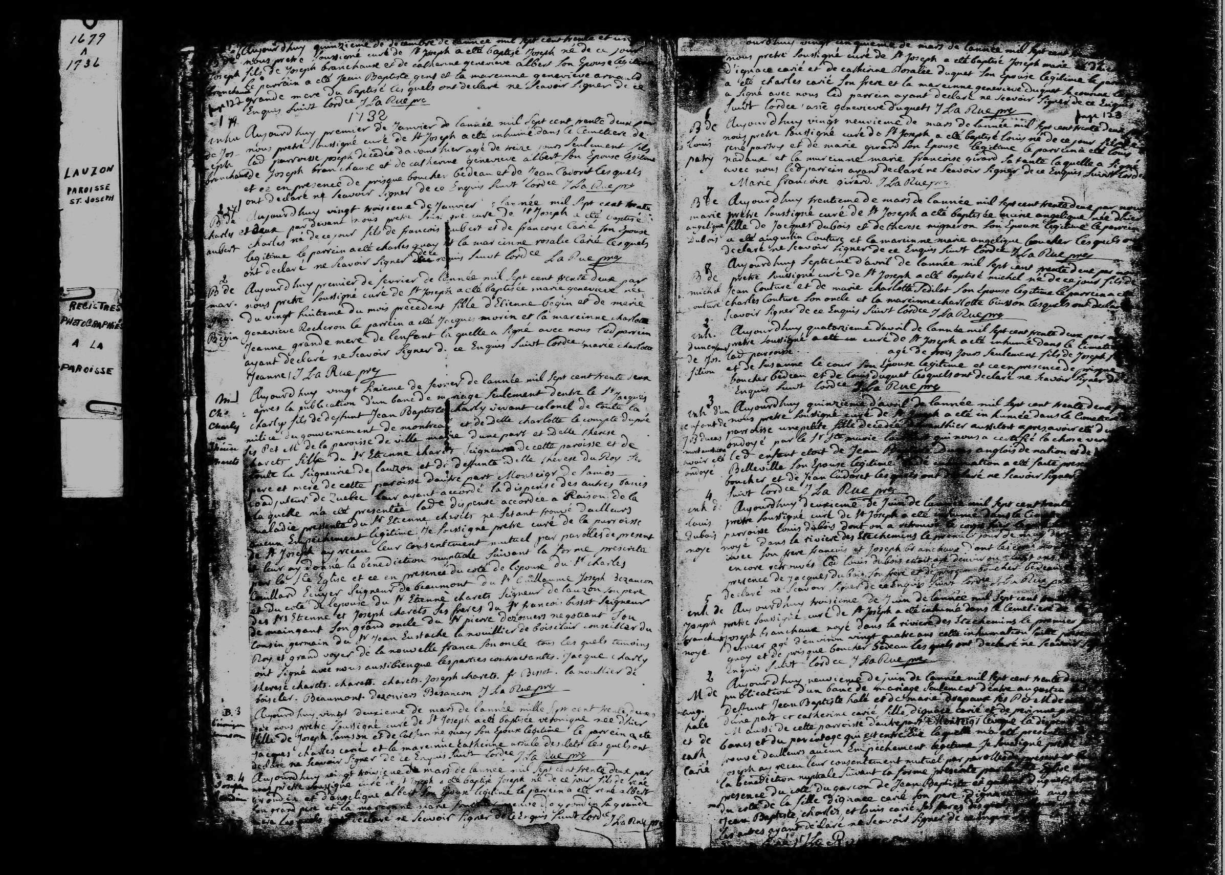 1732 Baptism Louis Patry