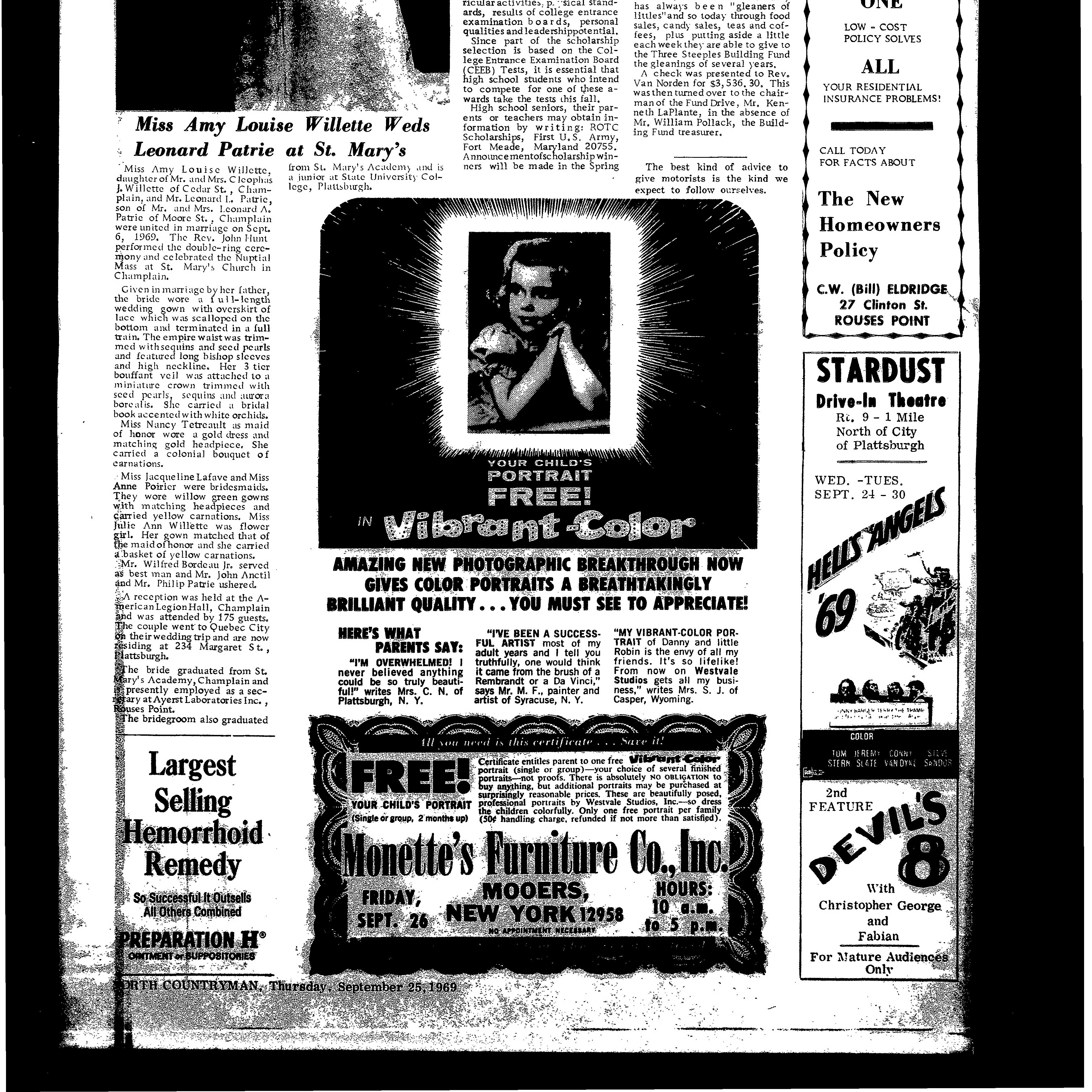 1969 Patrie Willette Wedding